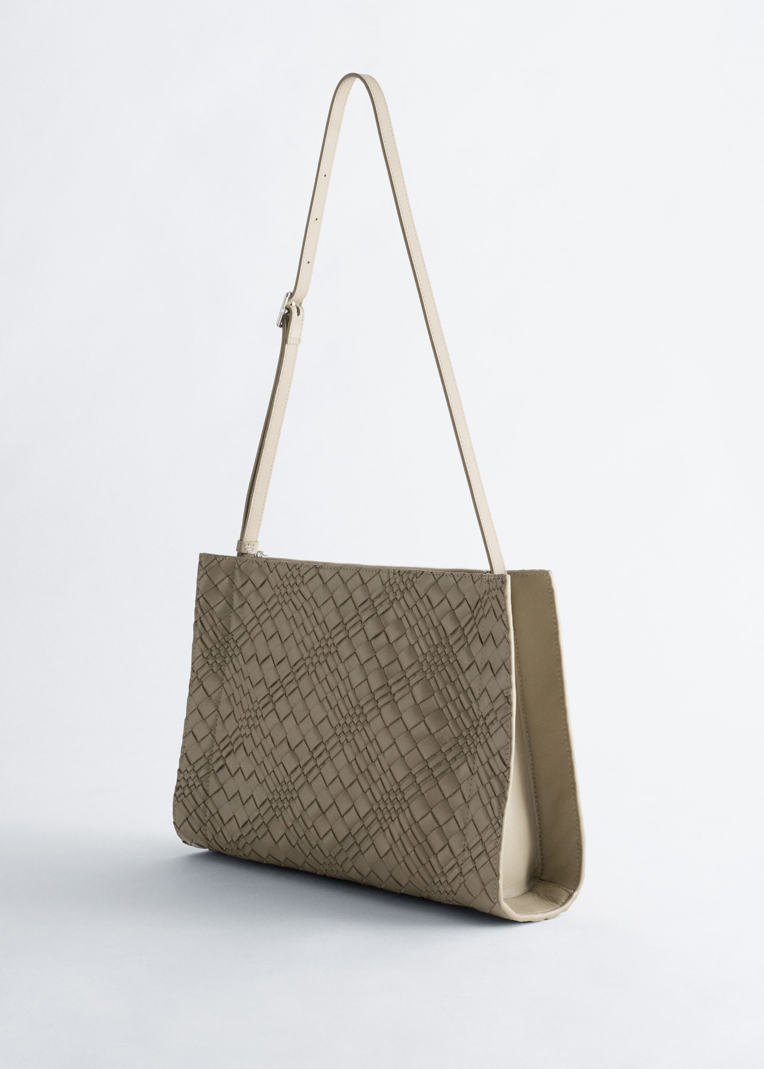 Braided Leather Crossbody Bag - Brown - Still Life