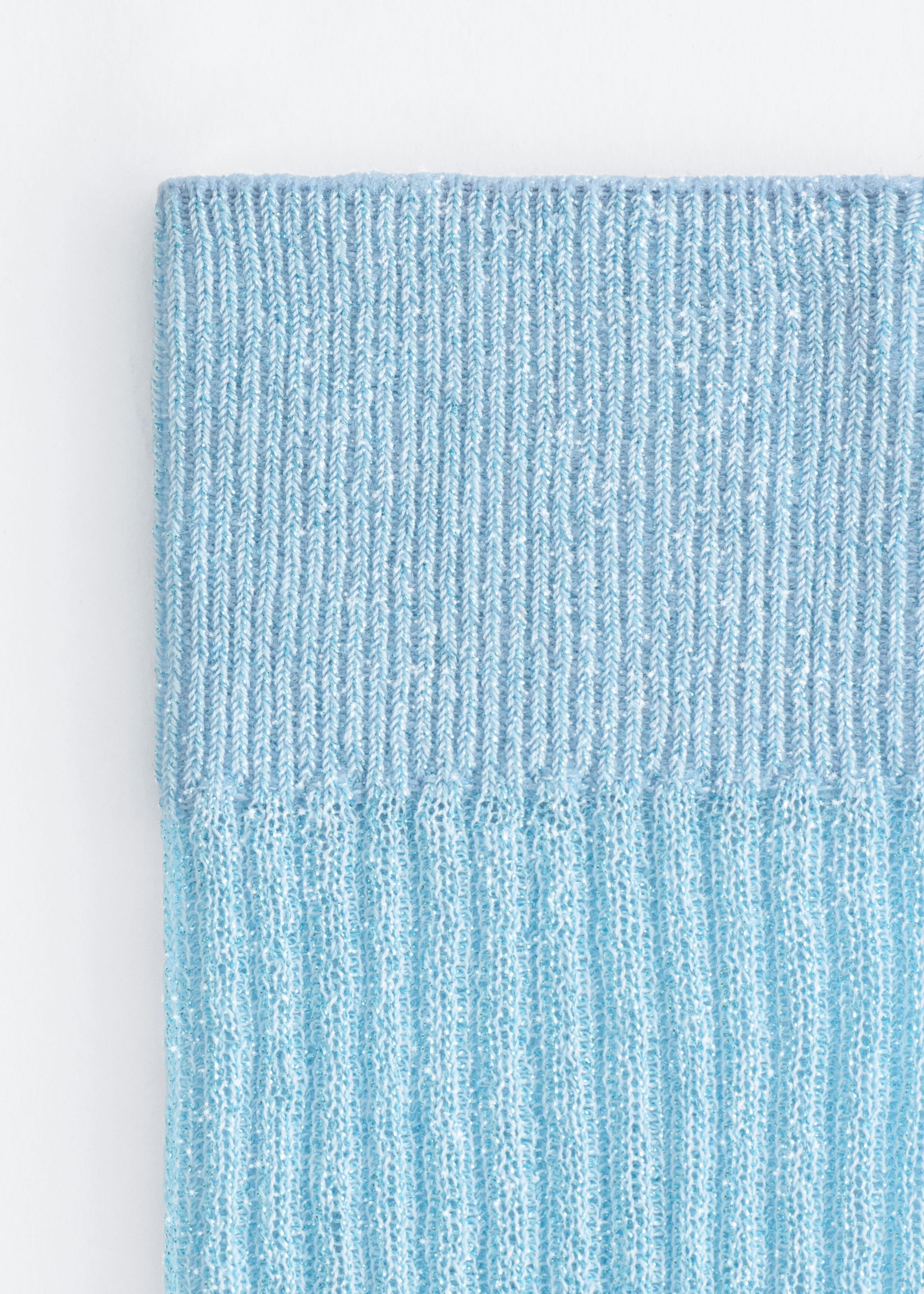 Lustrous Ribbed Socks Light Blue