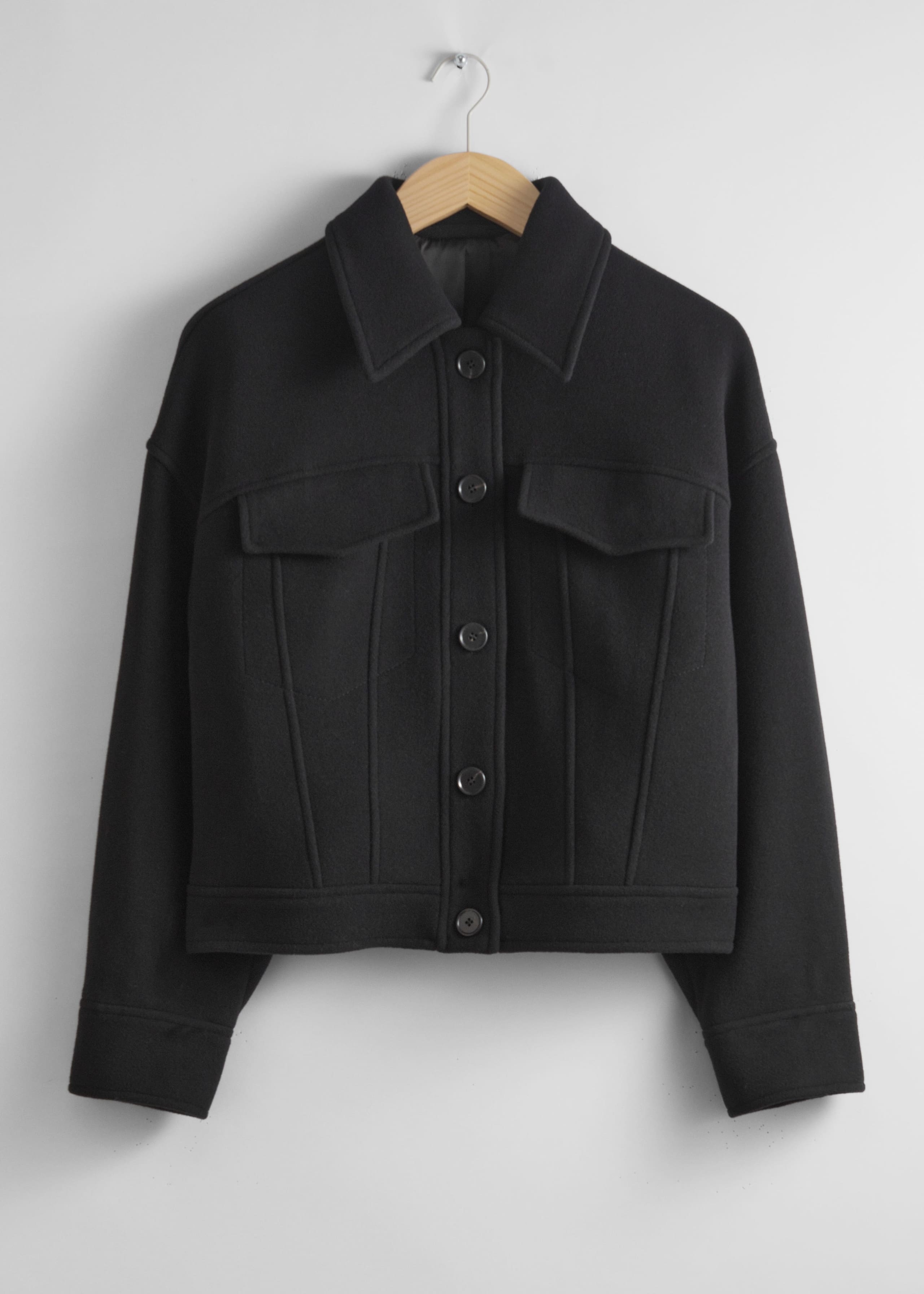 Veste à col en laine - Noir - Still Life
