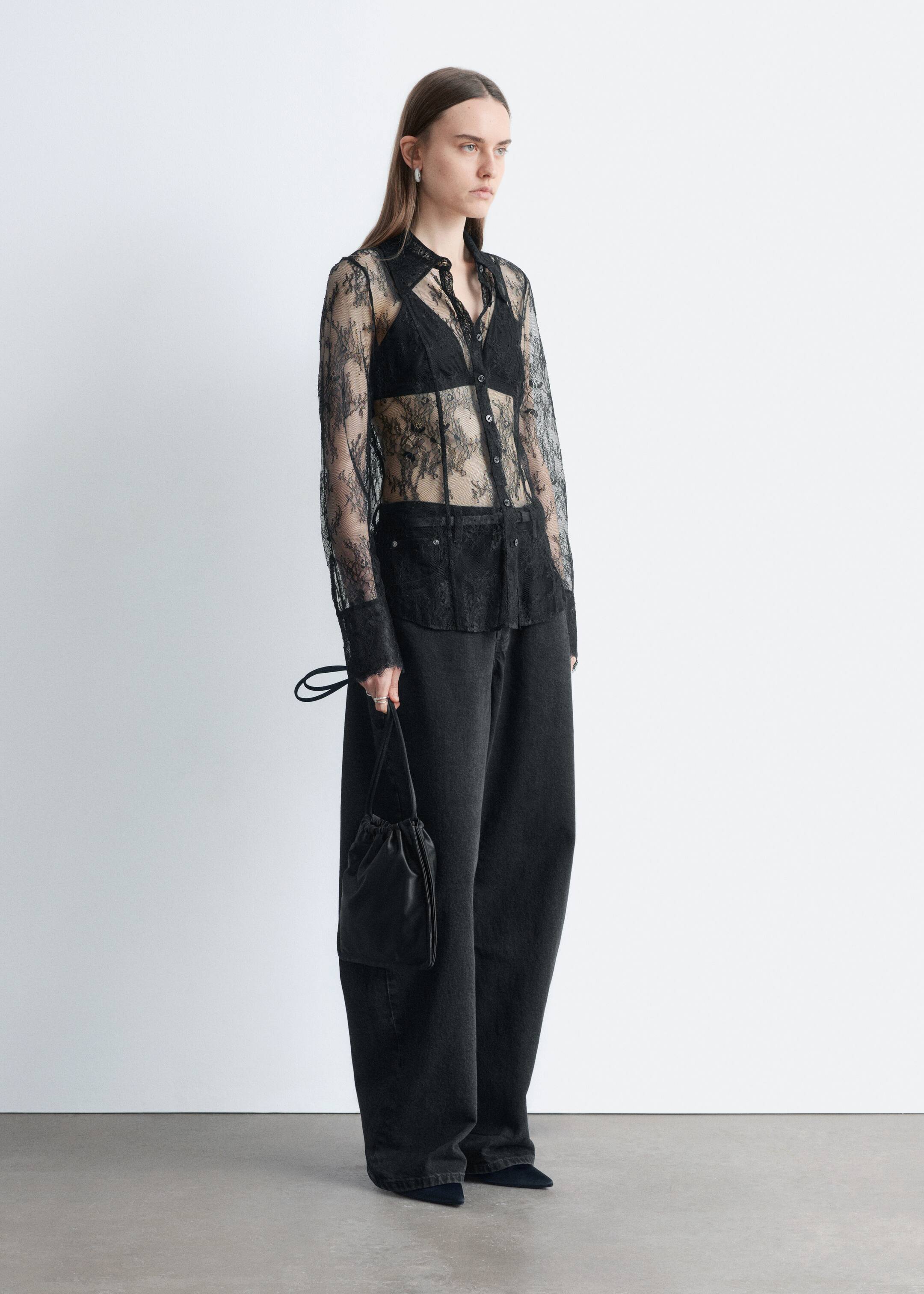 Ingrandisci l'immagine: Tapered Lace Shirt - Black - DONNA | H&M CH 5