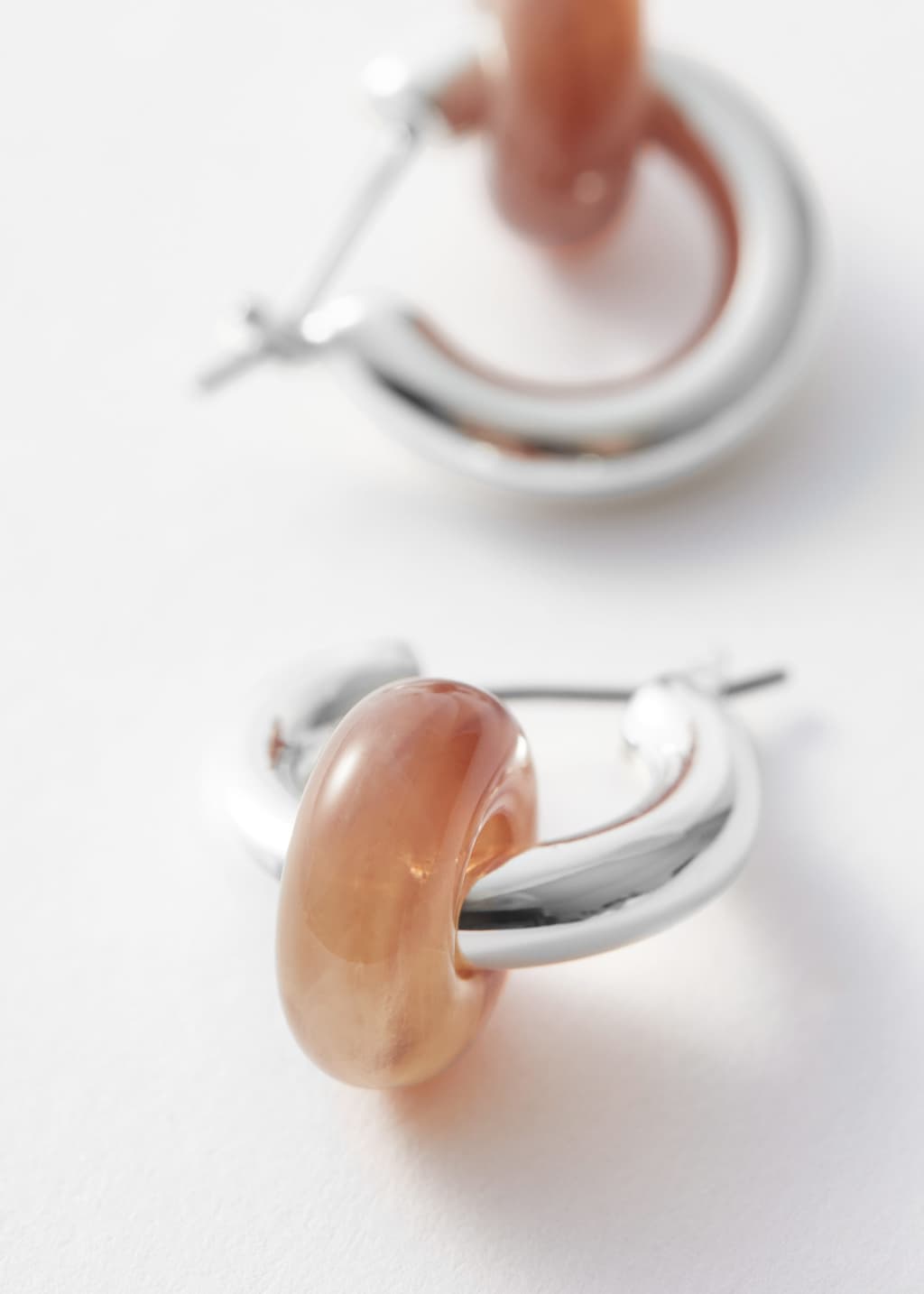 Vibrant Stone Hoop Earrings - {{variantName}} - Descriptive Detail