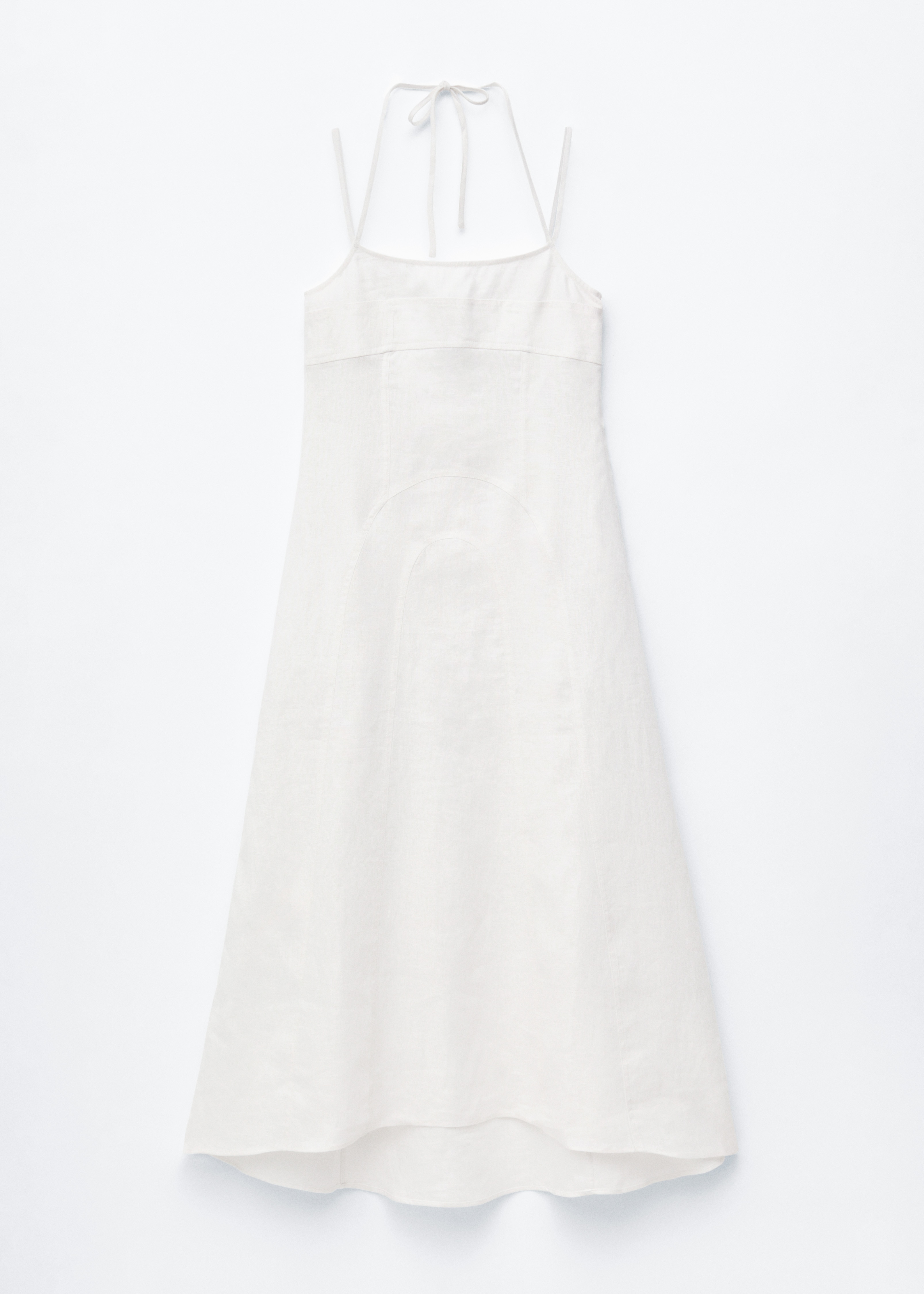 Abito midi in lino - Bianco