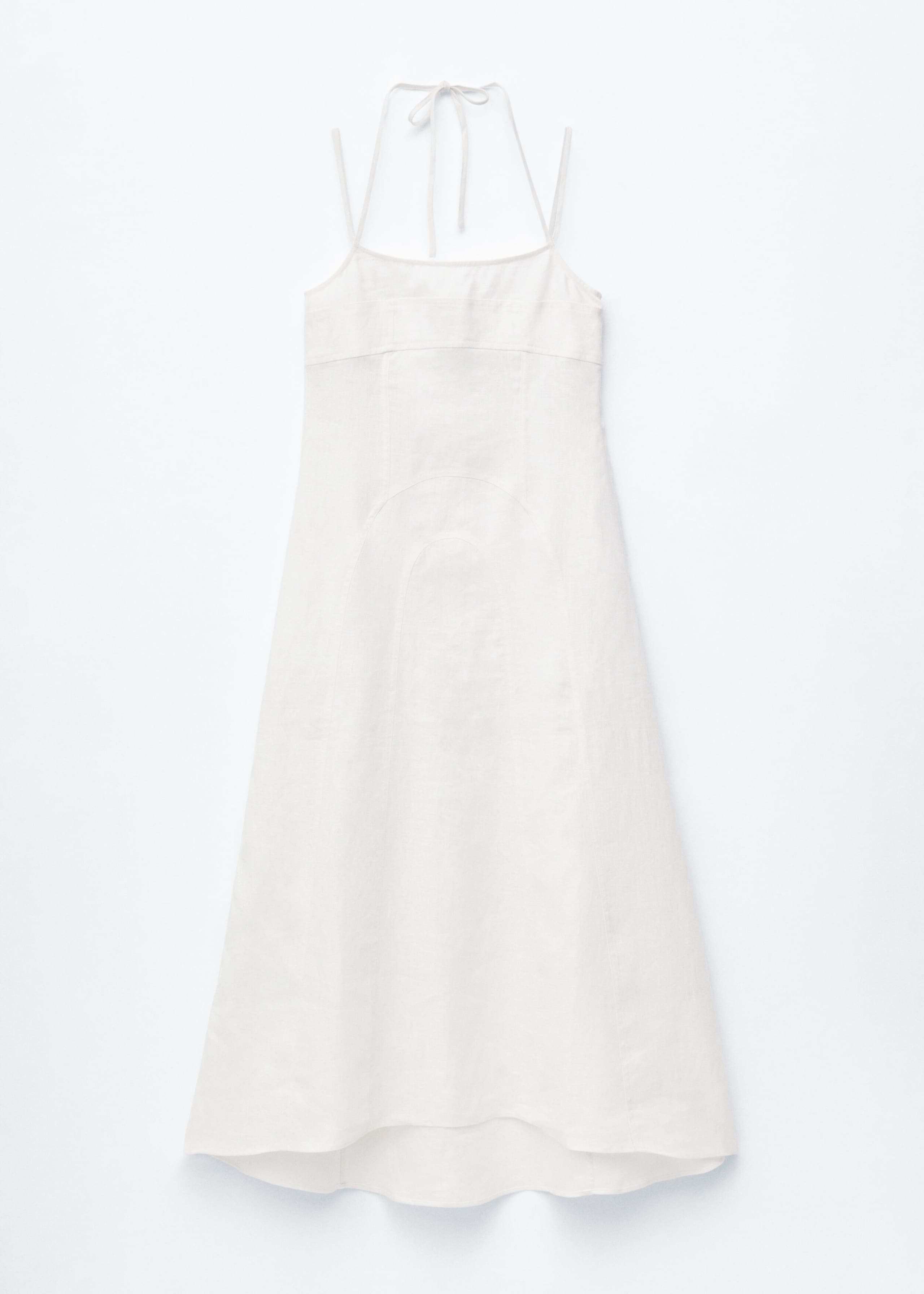 Linen Midi Dress - White - Lookbook
