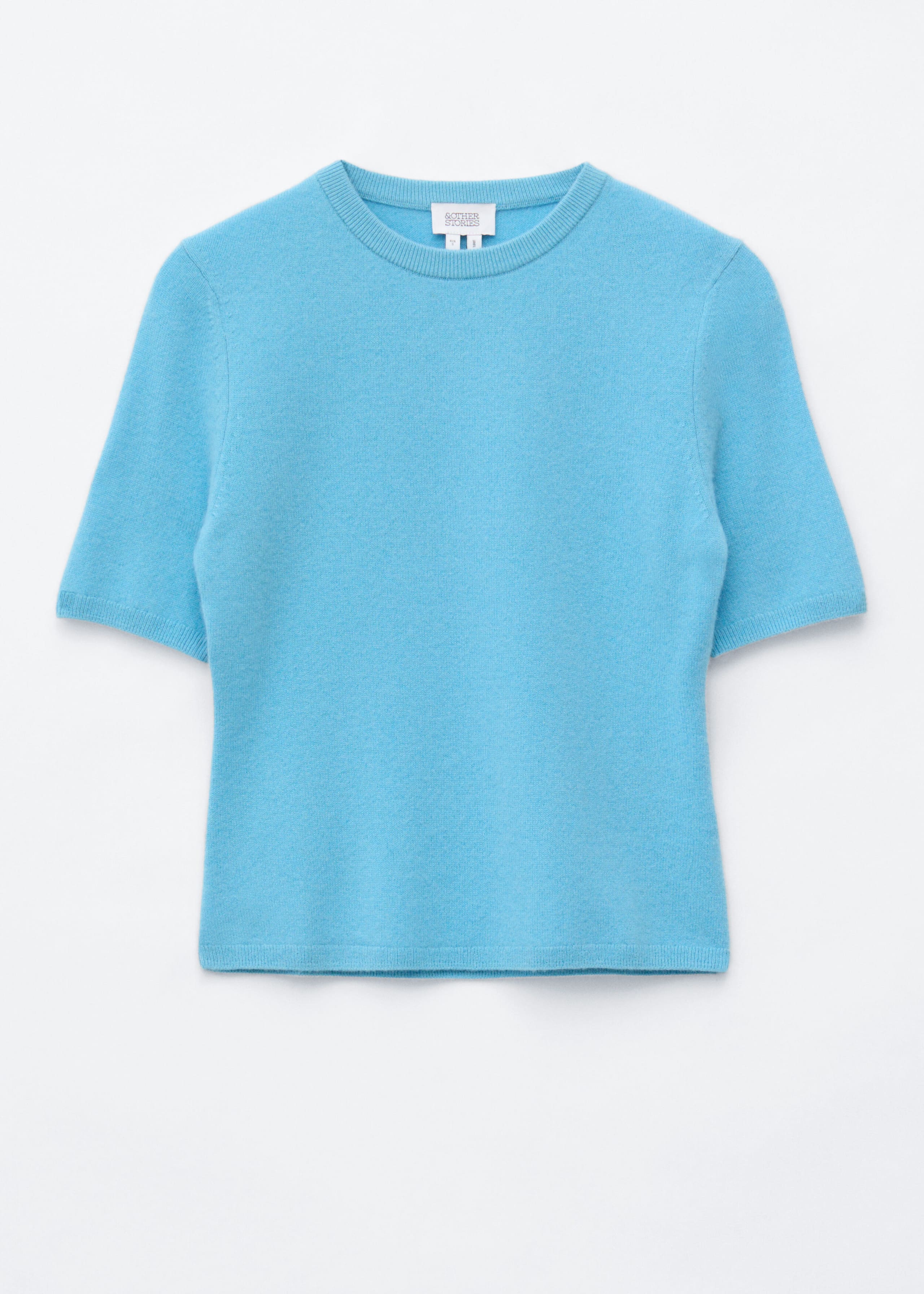 Short-Sleeve Cashmere Top - Blue - Still Life
