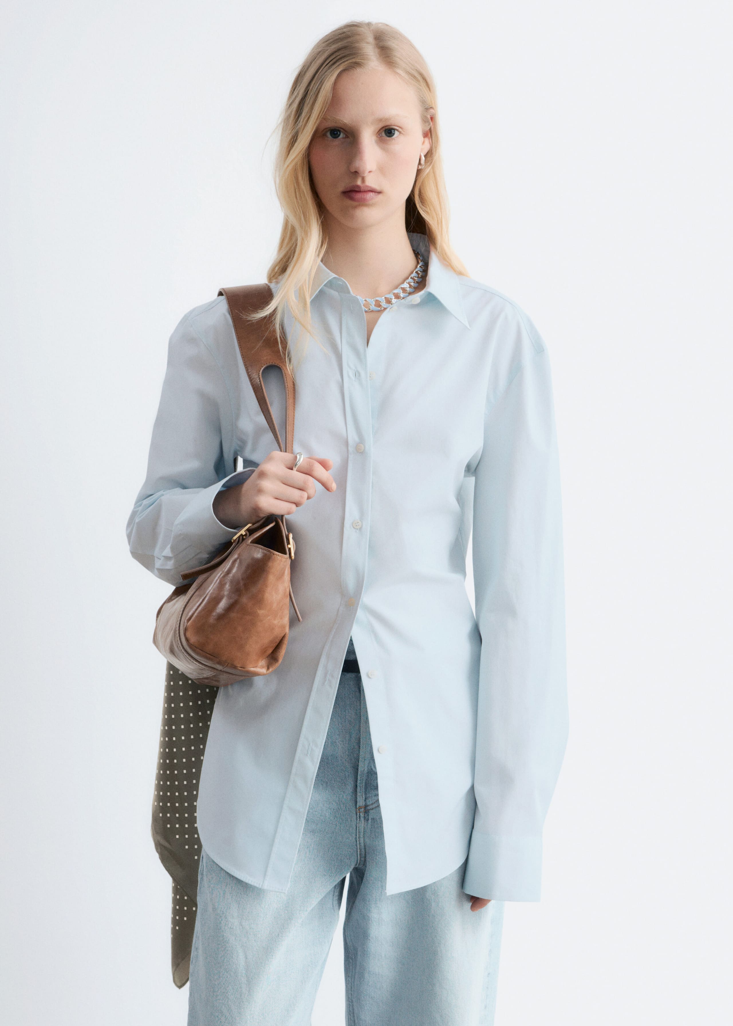 Image of Tapered Cotton Shirt