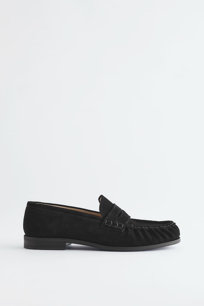 Leather Penny Loafers - Black/Beige/Brown - 1