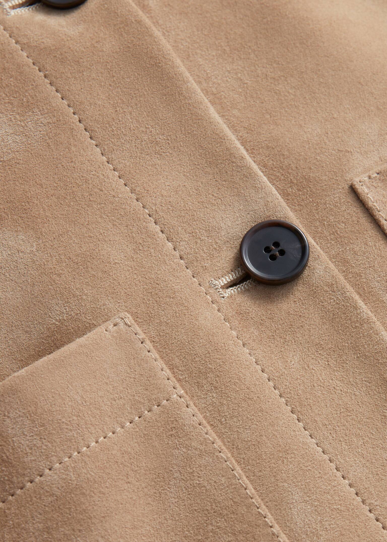 Patch-Pocket Jacket - Beige Suede - 4