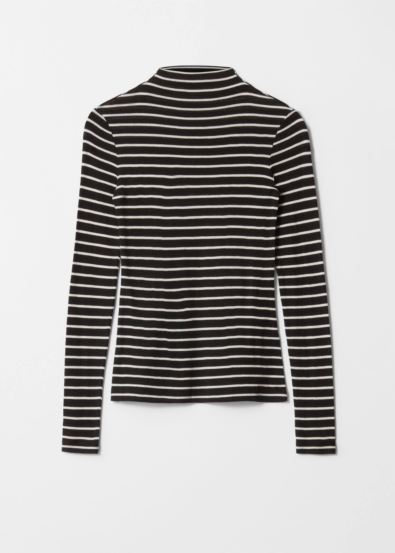 Maglia con collo a lupetto - Nero con motivo a righe/Righe nero/beige/Stampa con motivo leopardato/Righe rosso/nero/Beige con stampa/Terracotta con motivo floreale/Motivo leopardato marrone/Motivo a quadri nero/marrone/Marrone scuro/Verde a fiori/Stampa floreale/Beige con stampa/Motivo viola