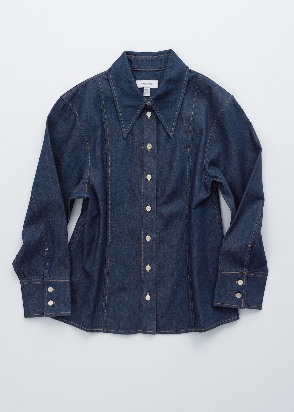 Image of Topstitched Denim Shirt