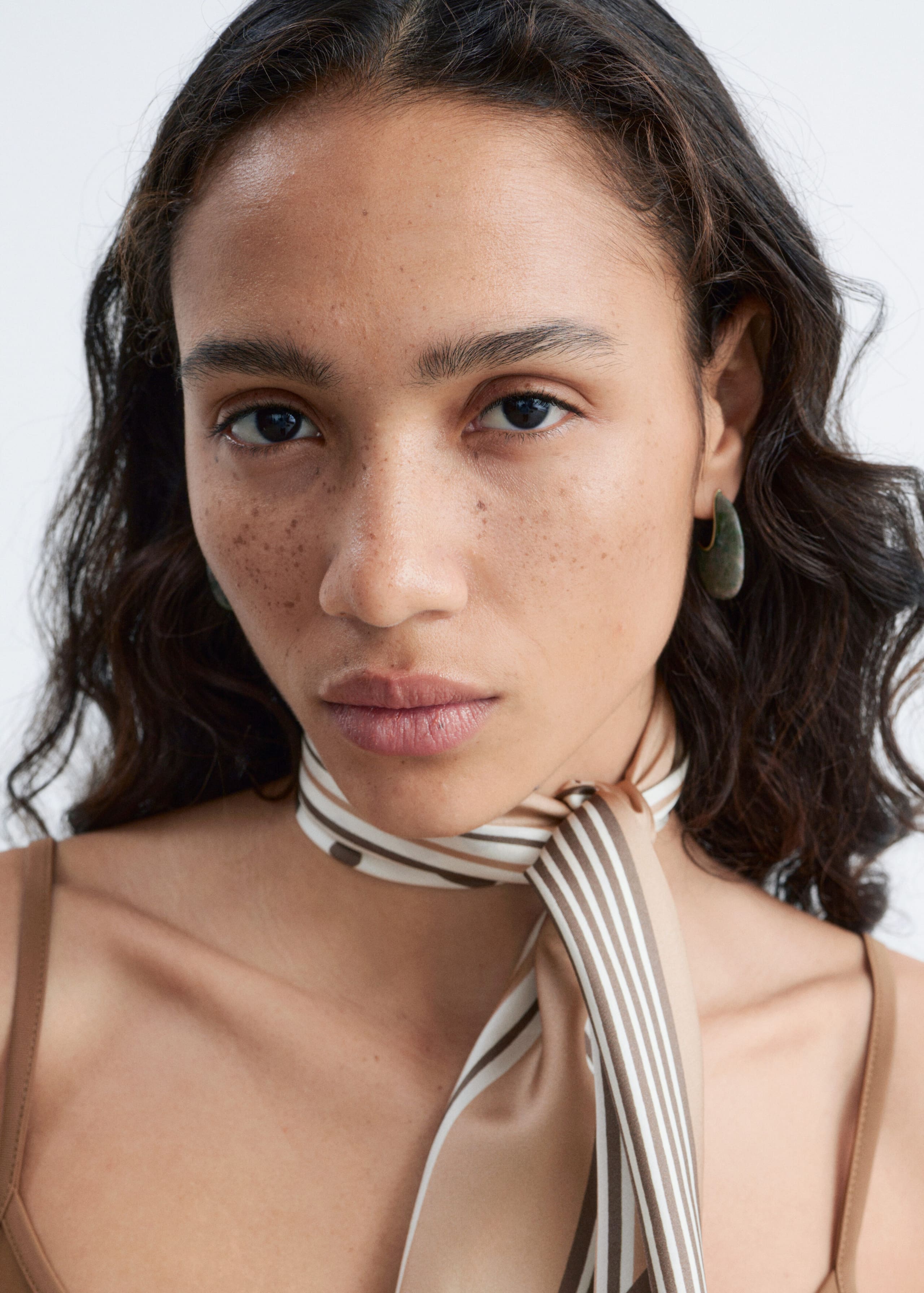 Agate Half-Hoop Earrings - Gold/Turquoise - Still Life