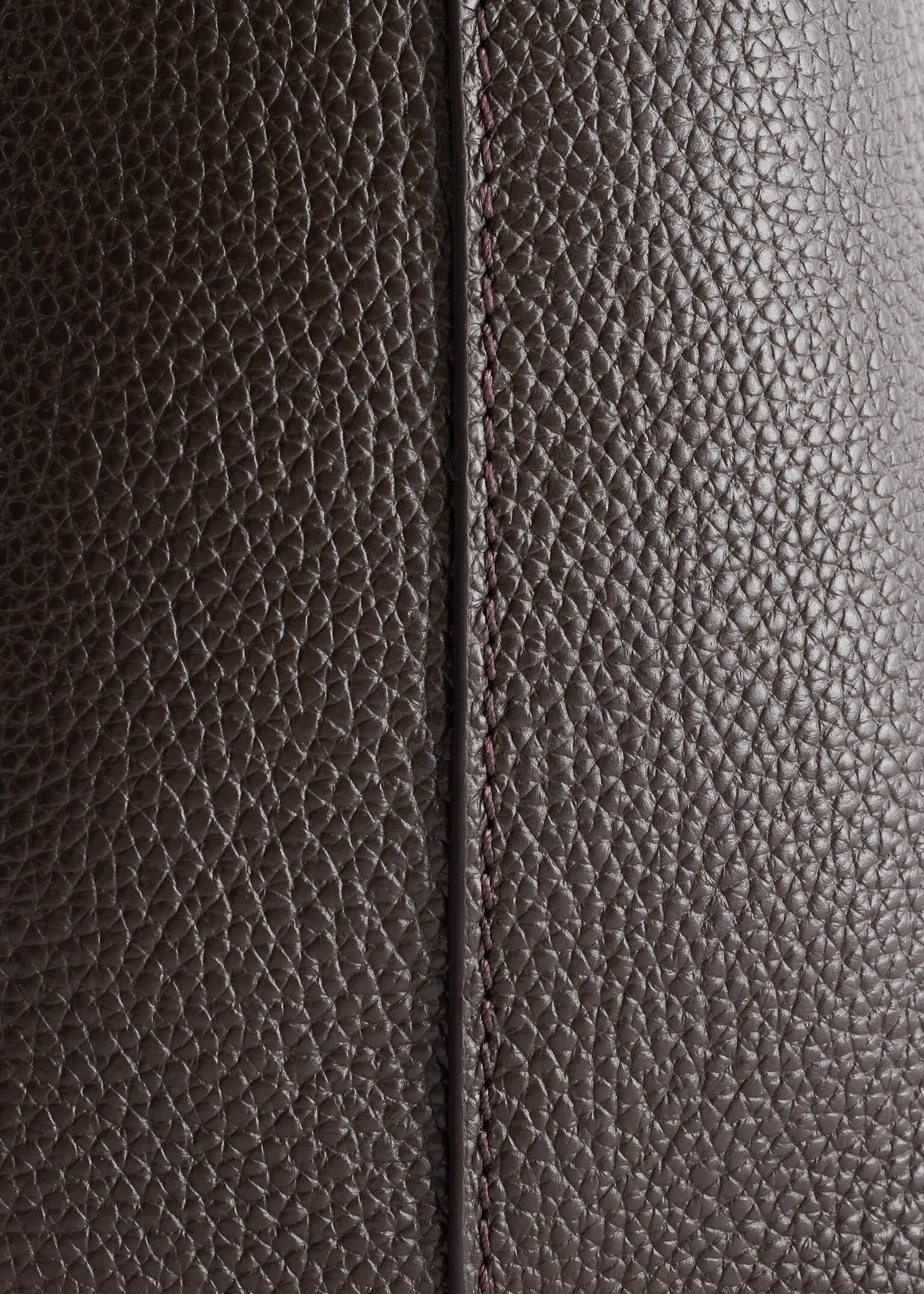 Classic Leather Tote Bag - Mahogany/Black - 5