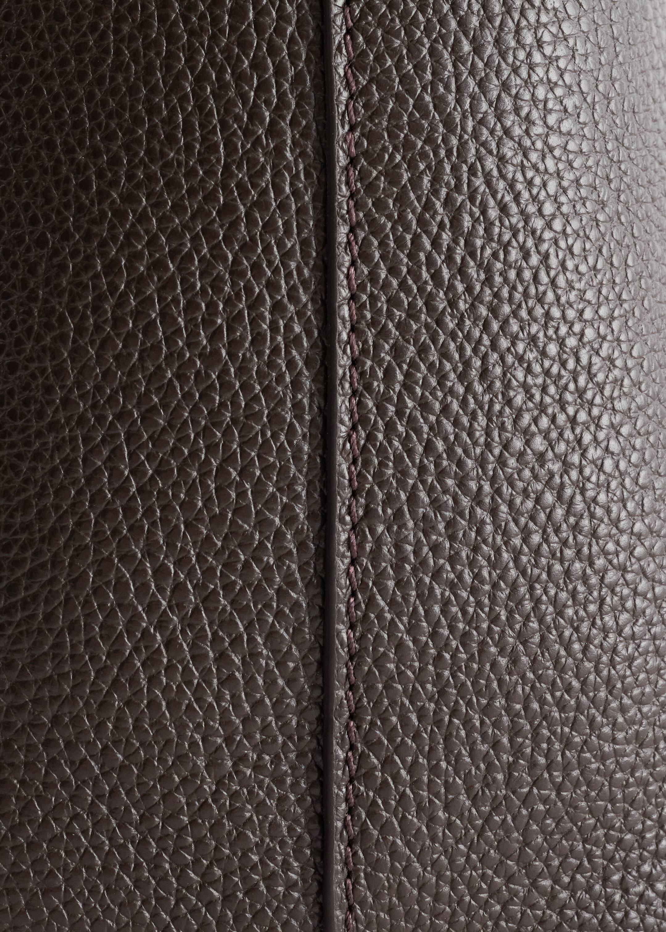 Ver imagem maior: Mala tote em pele clássica - Mogno - SENHORA | H&M PT 4