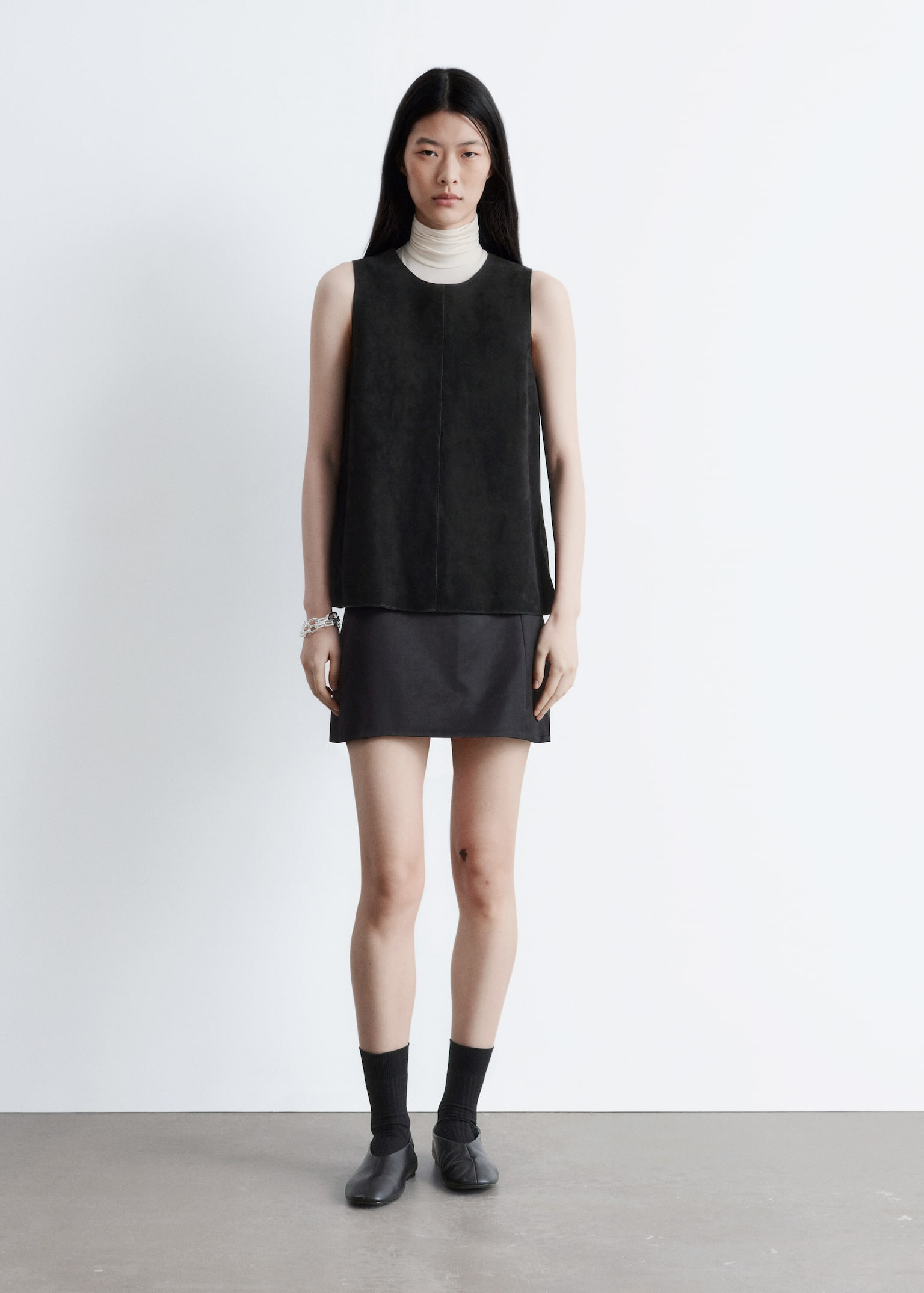 Top de ante de corte holgado - Negro - 8