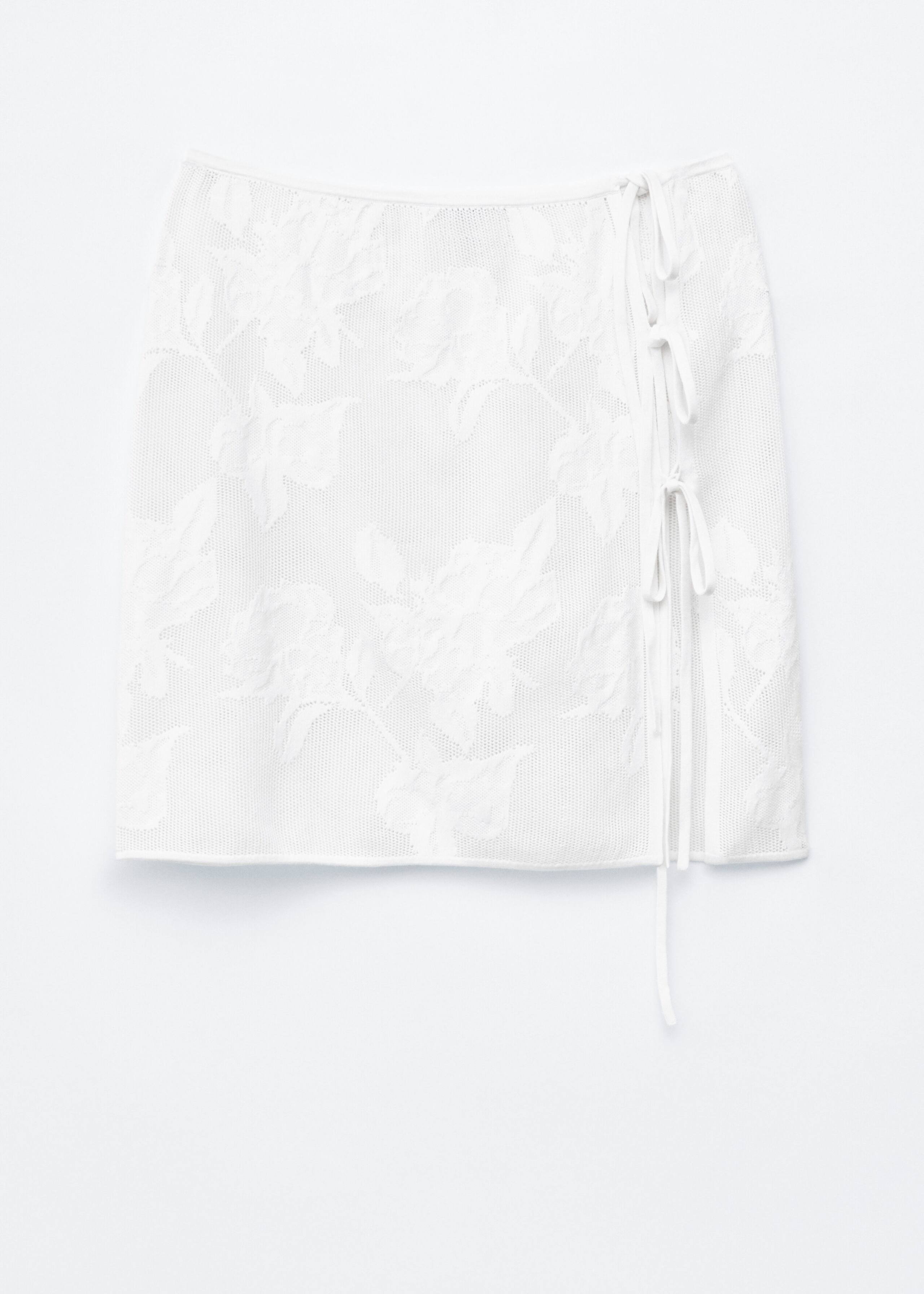 Knitted Wrap Mini Skirt - White - Still Life