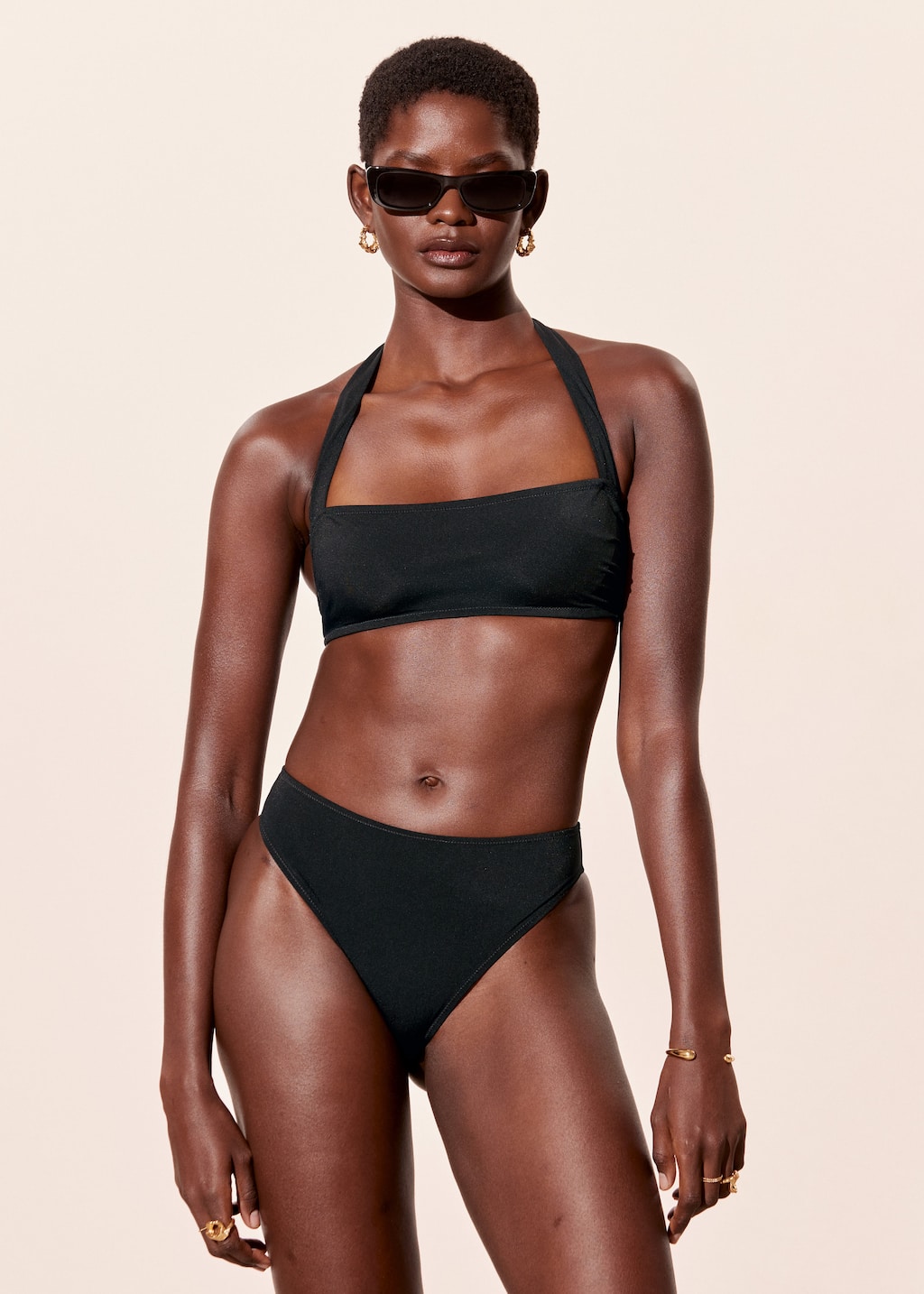 Bas de bikini échancré - Imprimé brun - Lookbook
