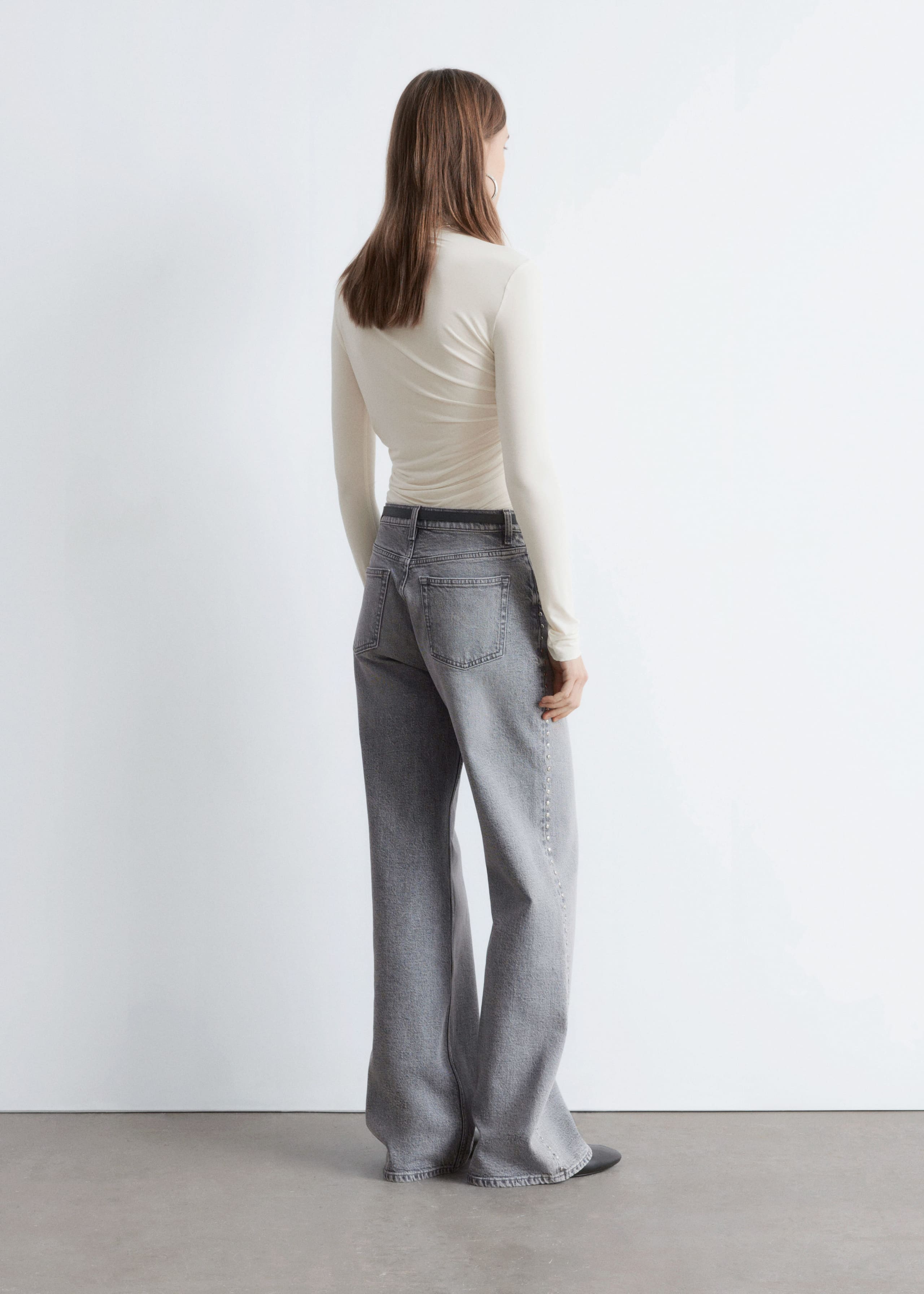 Draped Turtleneck Top - Red - Lookbook