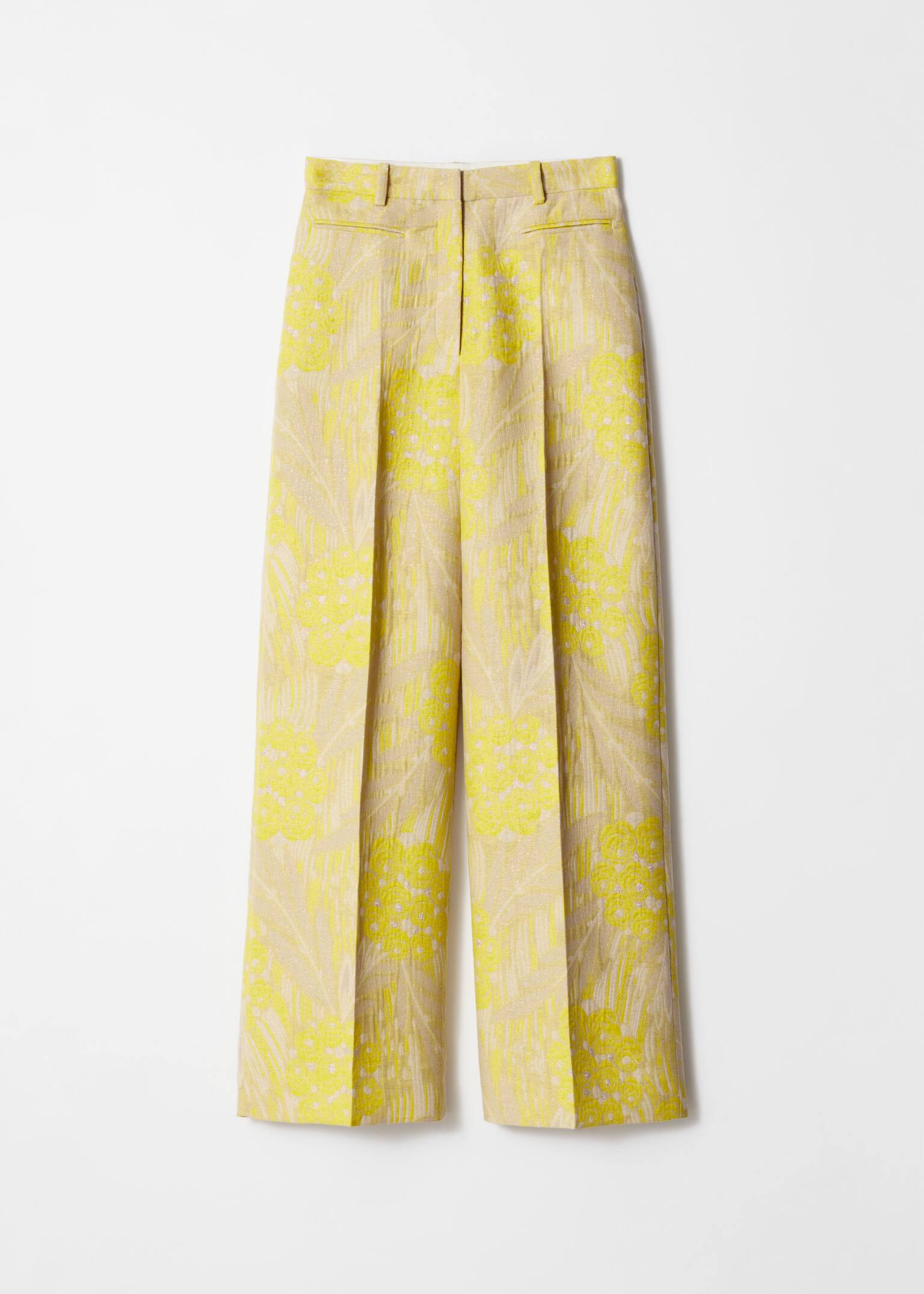 Pantalon à plis marqués en jacquard - Jacquard jaune