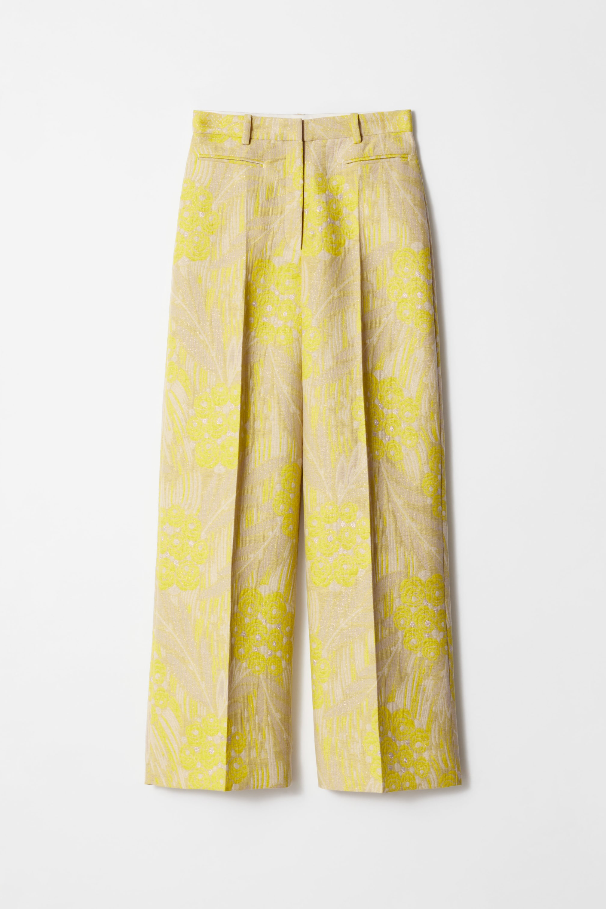 Grotere afbeelding bekijken: Jacquard Press-Crease Trousers - Yellow jacquard - DAMES | H&M BE 1