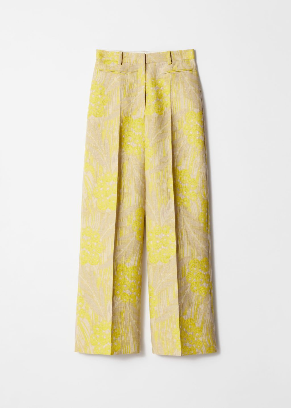 Jacquard Press-Crease Trousers - Yellow jacquard - Still Life