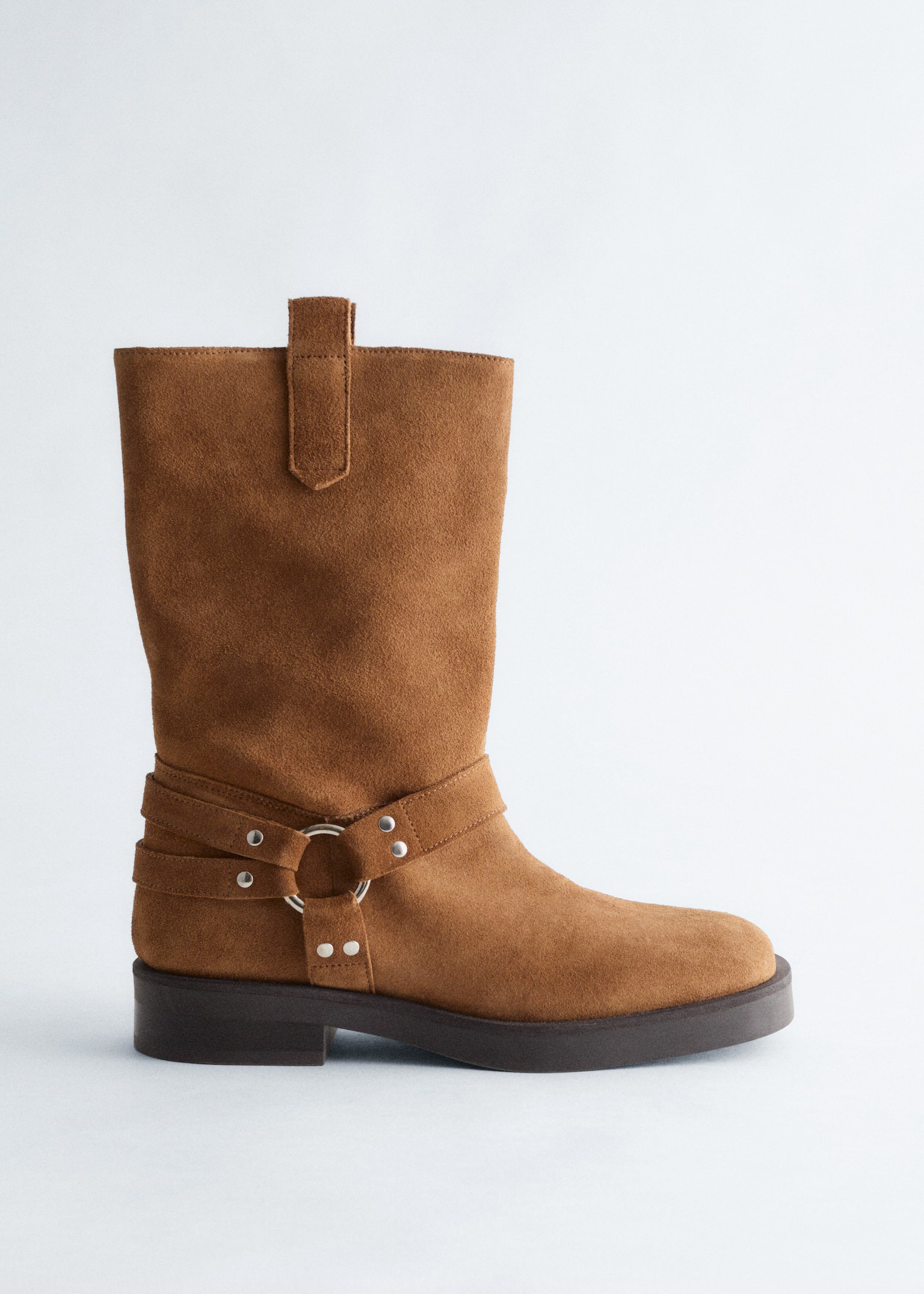 Bottes motard en daim - Marron Clair - 2