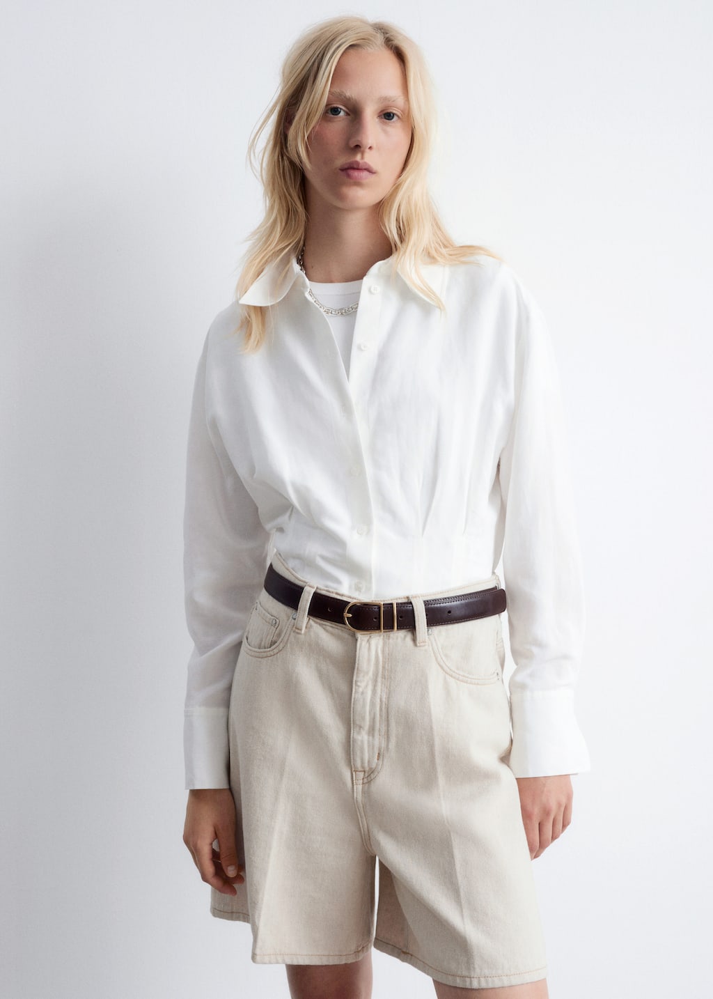 Zwężana koszula – Jasnoniebieski – Lookbook