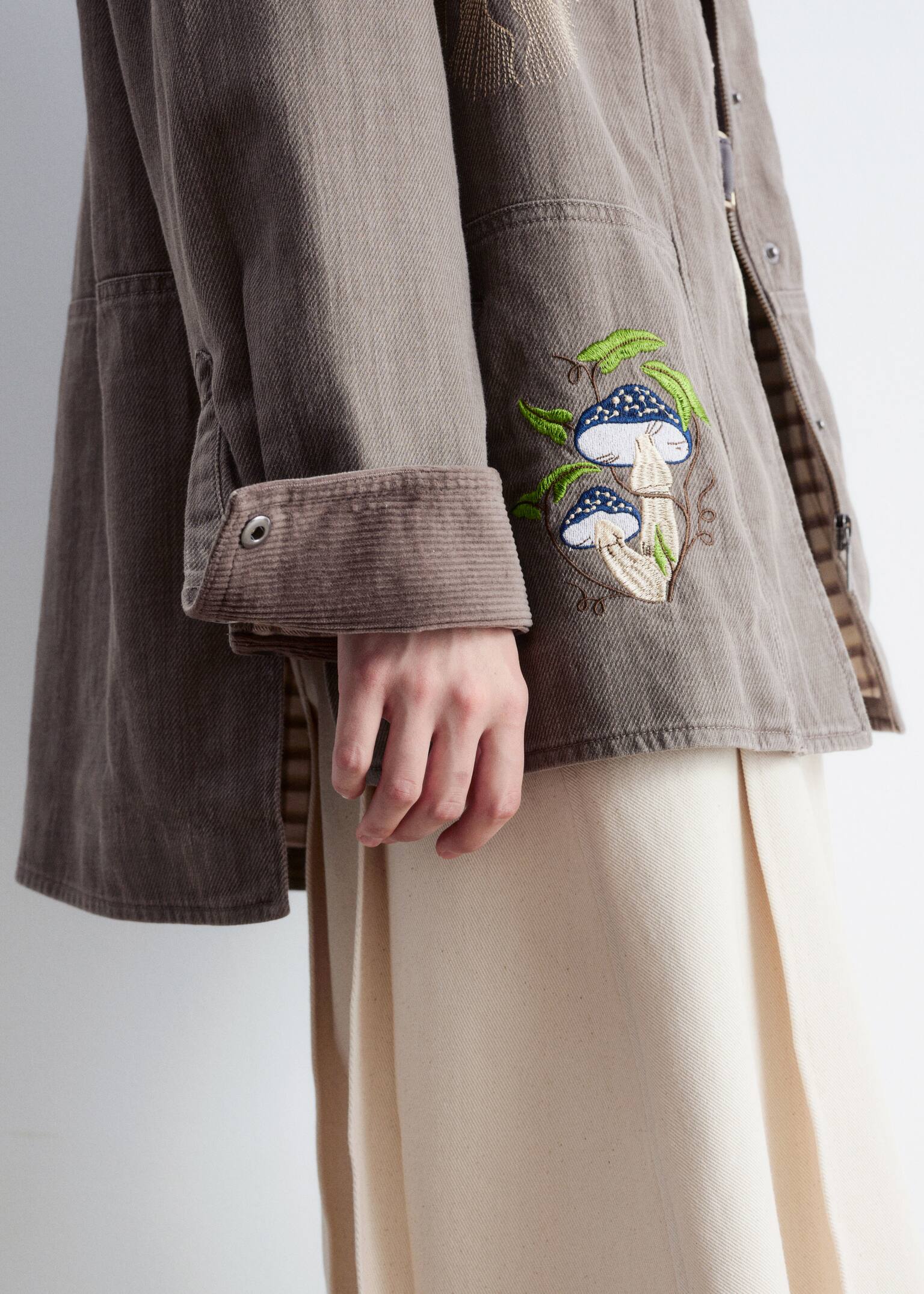 Embroidered Shirt Jacket - Mole/Embroidery - 9