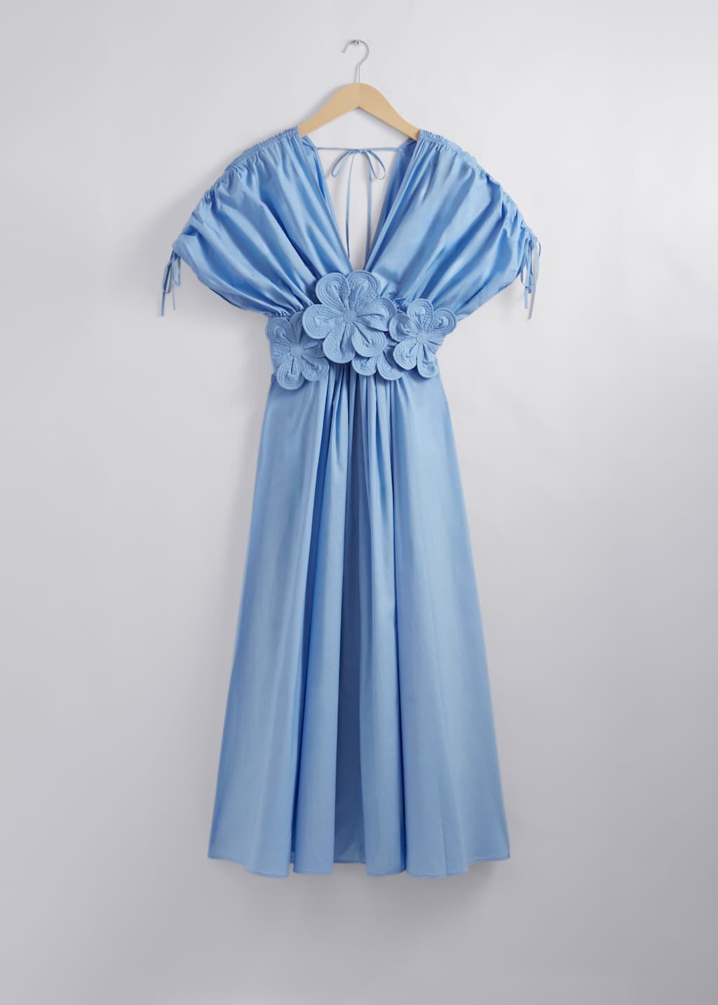 Robe midi à motifs floraux appliqués - Bleu clair - Still Life