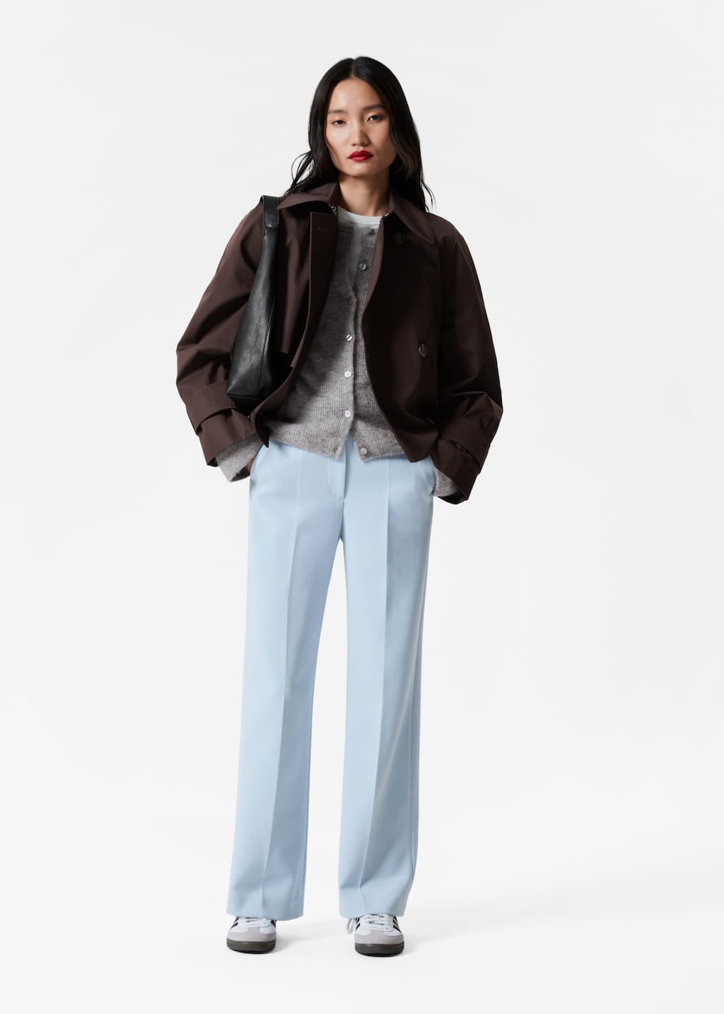 Image of Wide Press-Crease Trousers