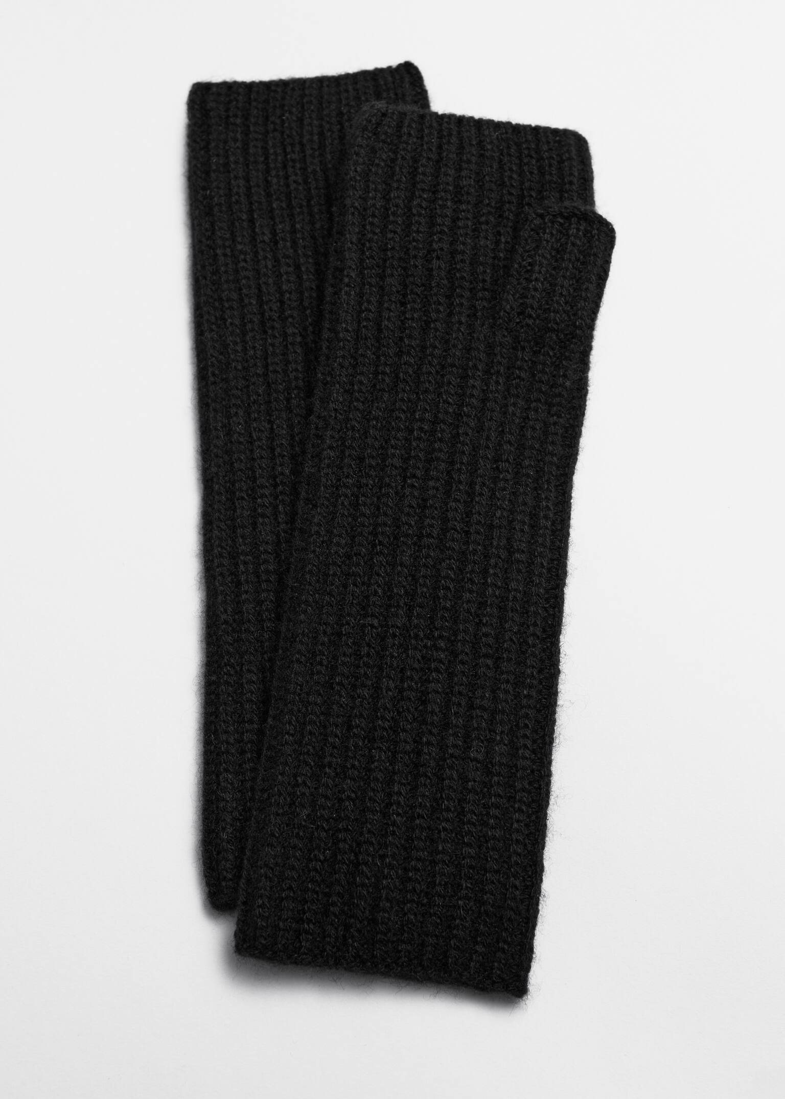 Fingerlose Fäustlinge aus Kaschmirmischung - Schwarz