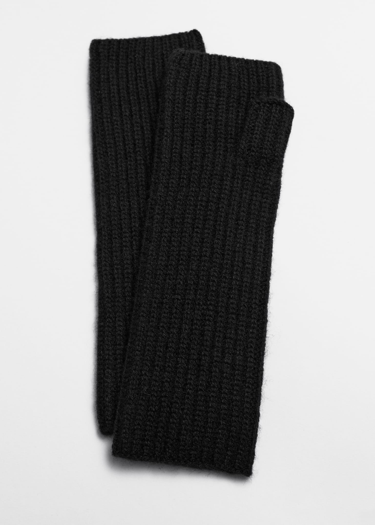 Fingerlose Fäustlinge aus Kaschmirmischung - Schwarz