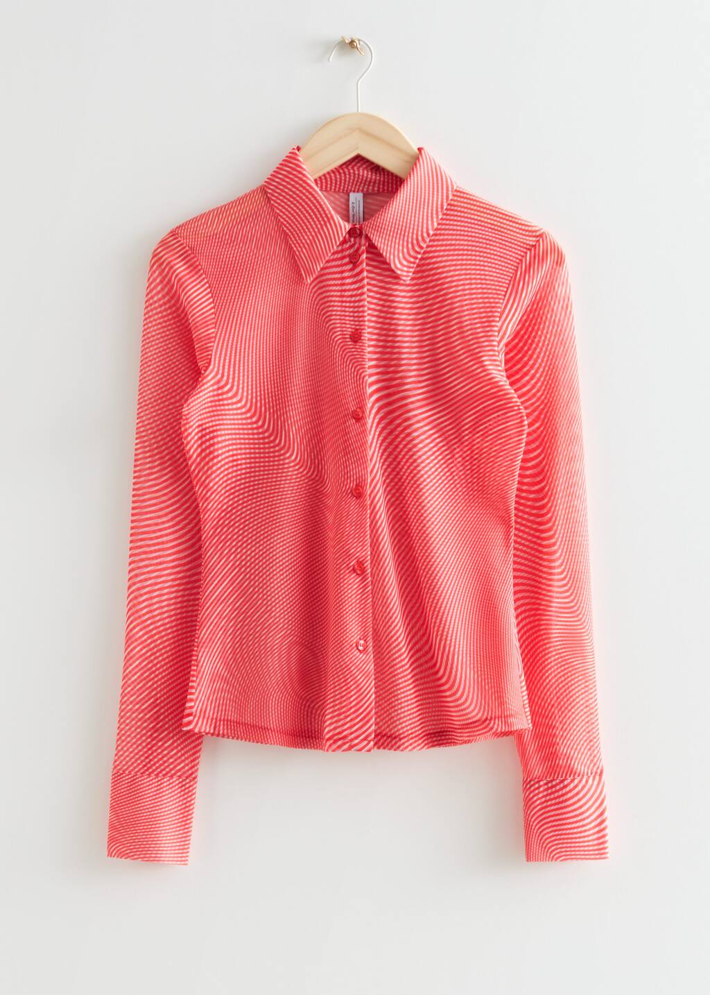Fitted Print Shirt - Orange - Still Life