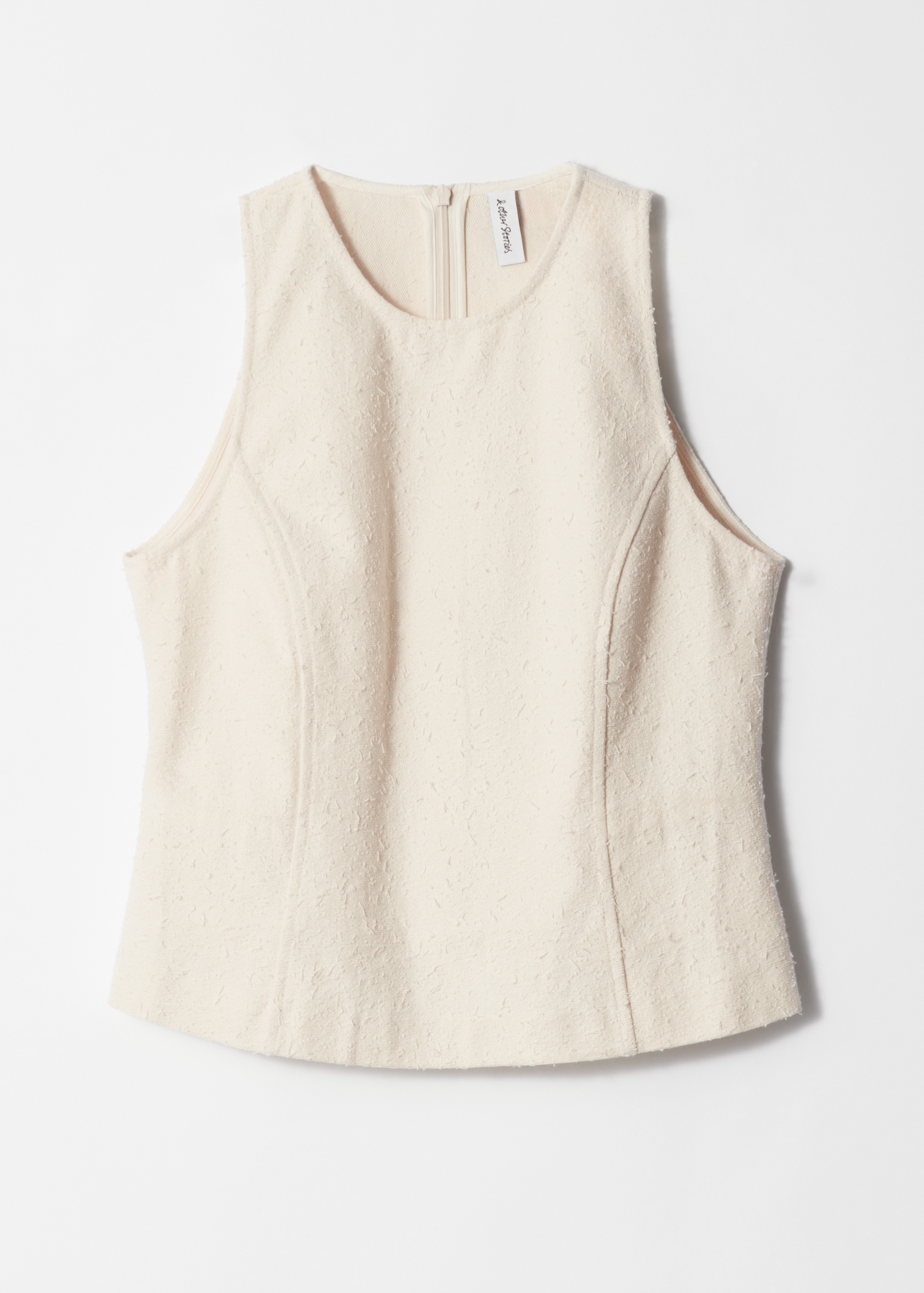 Mouwloze top met textuur - Wit