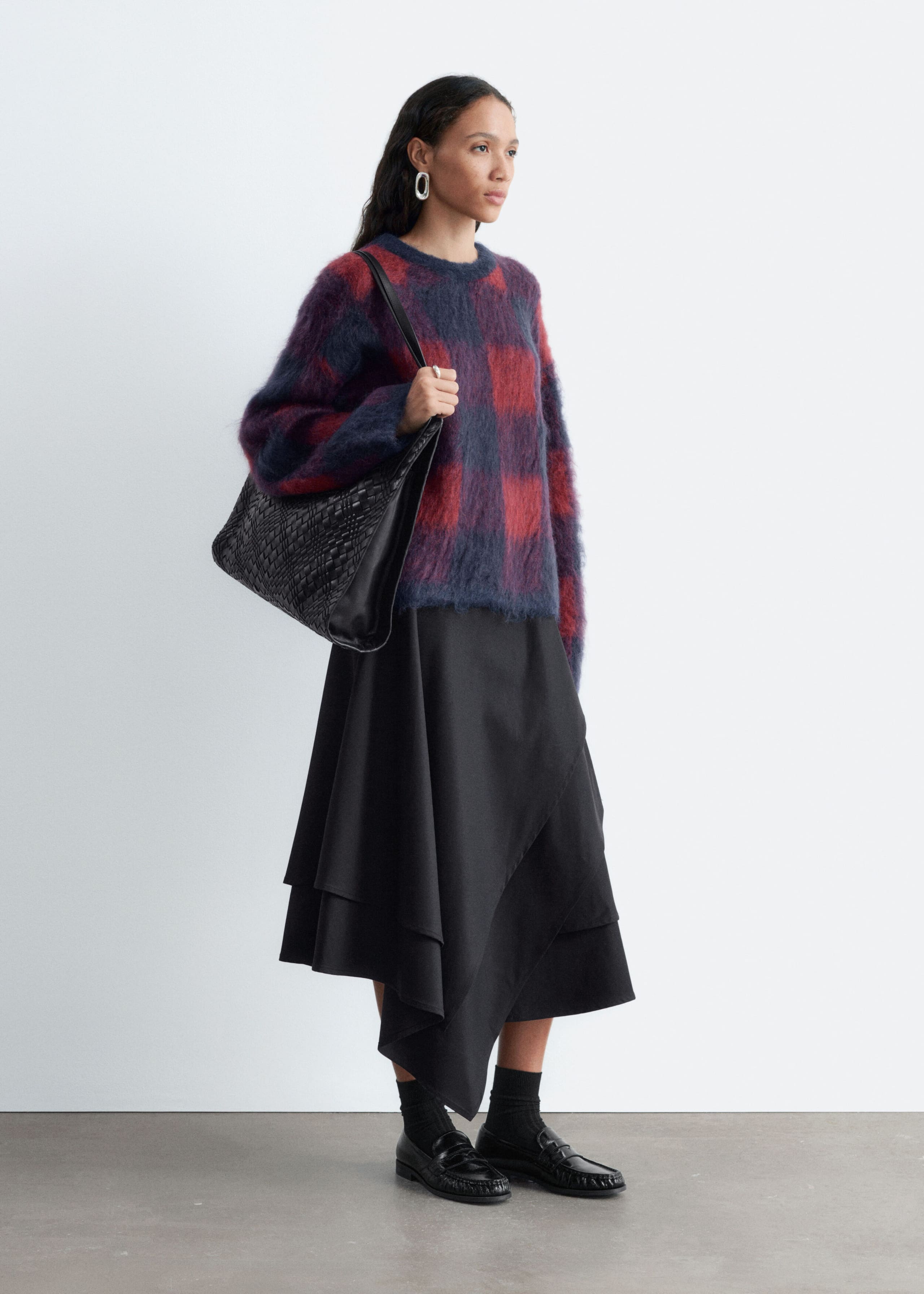 Pullover aus Mohairmischung - Rot/Blau - Lookbook