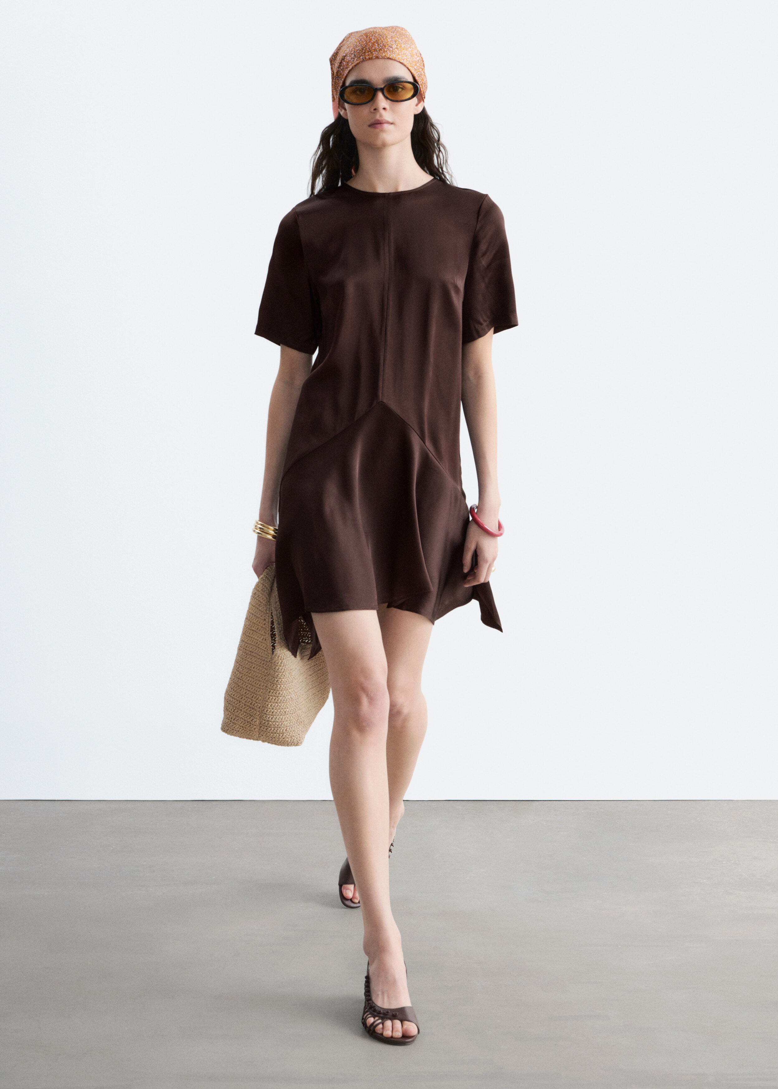 Handkerchief Hem Mini Dress - Brown - & Other Stories US