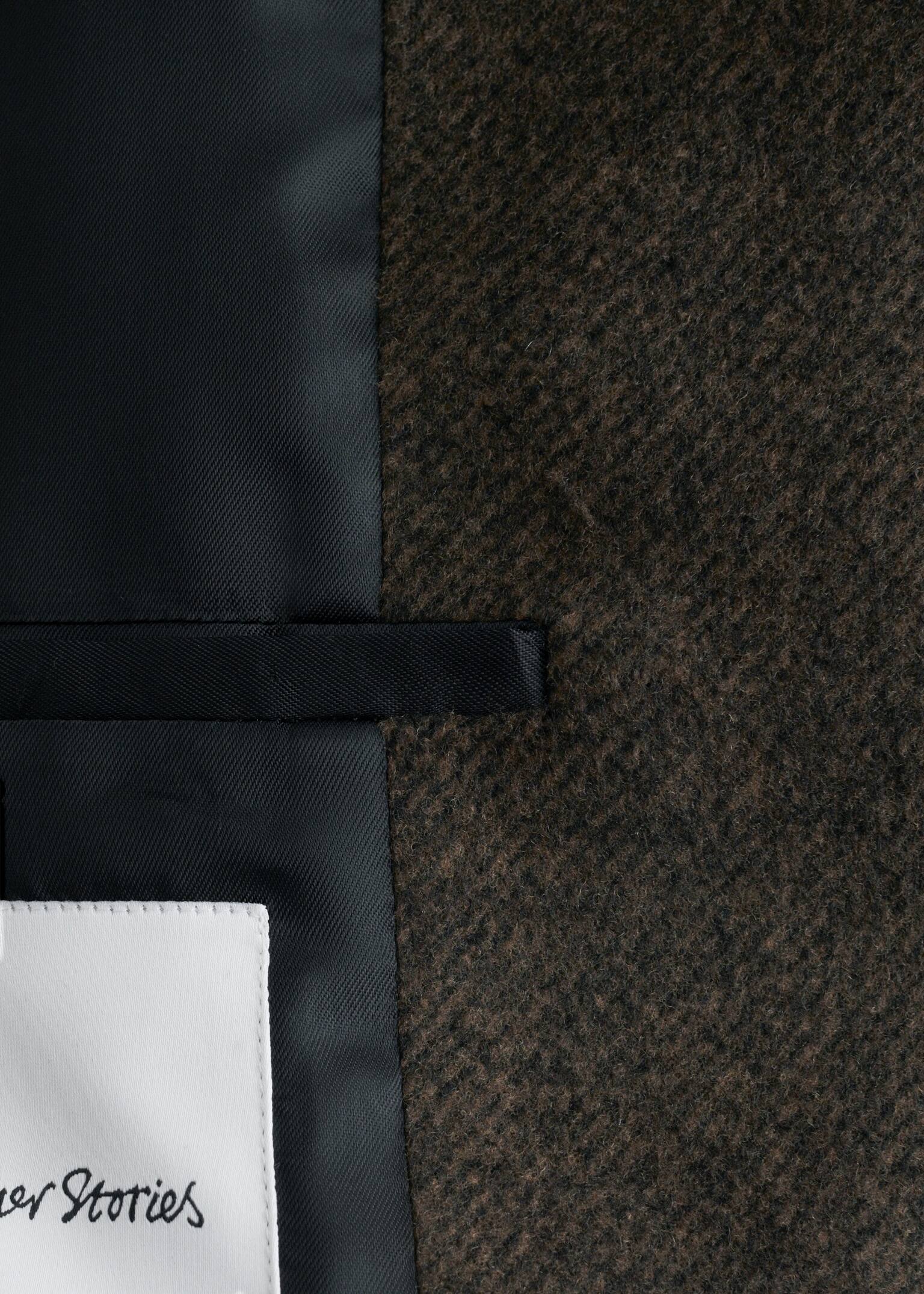 Bő galléros gyapjúkabát - Dark Brown - 11