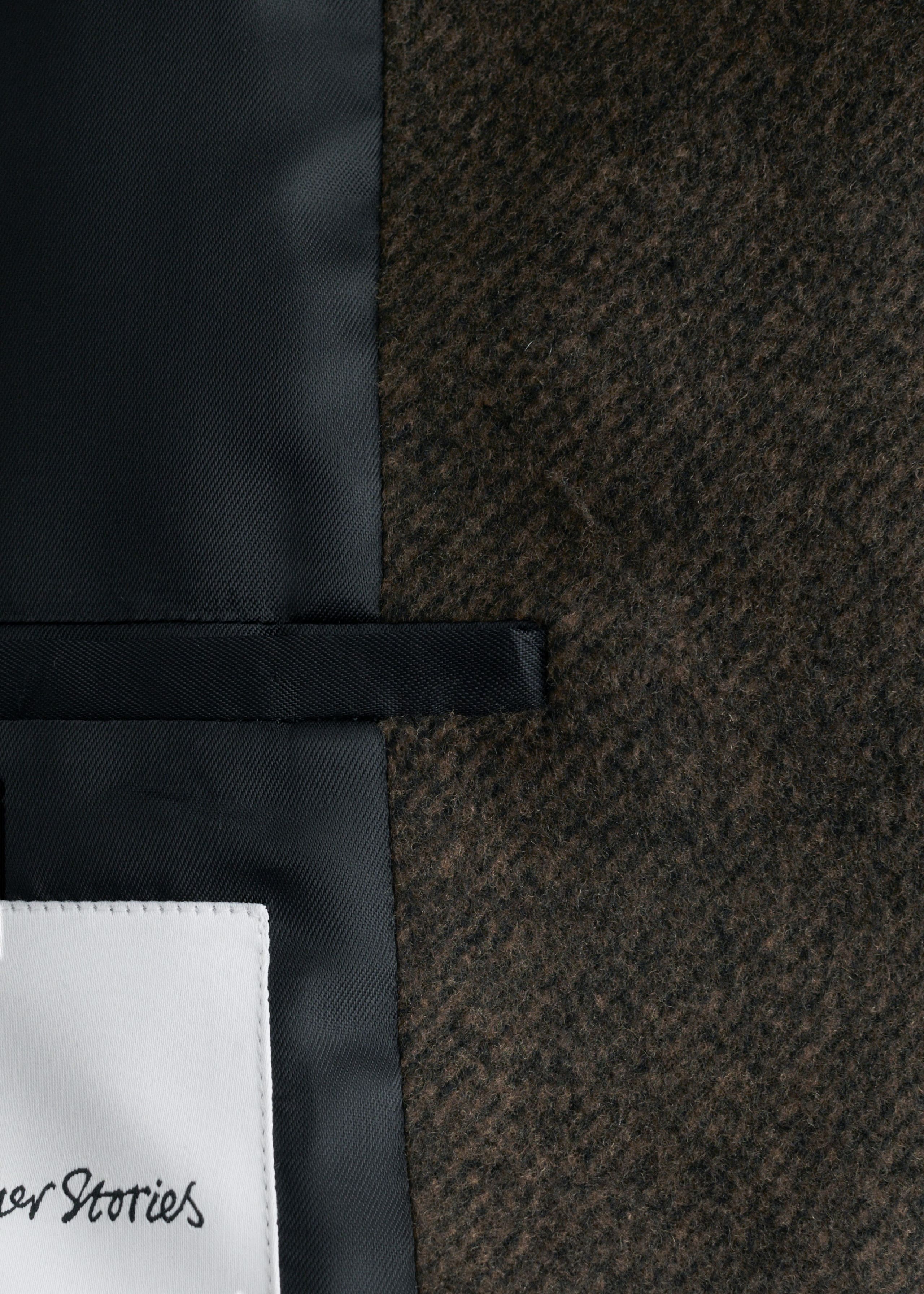 Image of Oversized-Wollmantel mit Lederkragen
