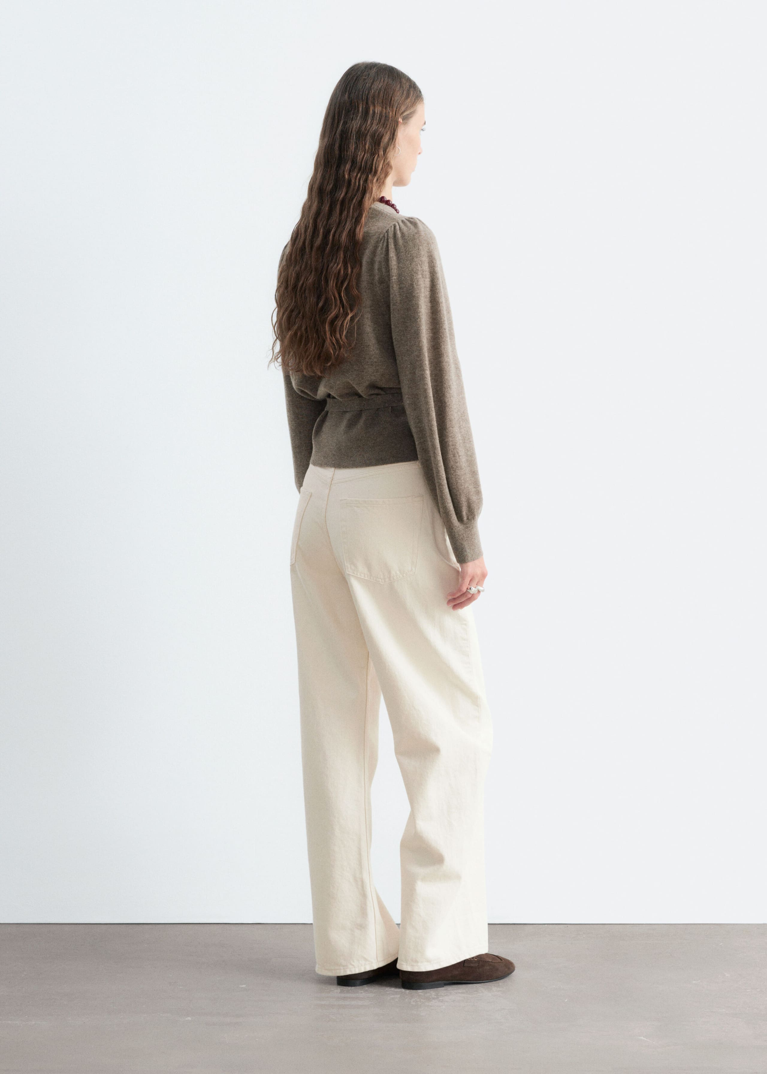 Merino Wrap Cardigan - Blue Melange - Lookbook