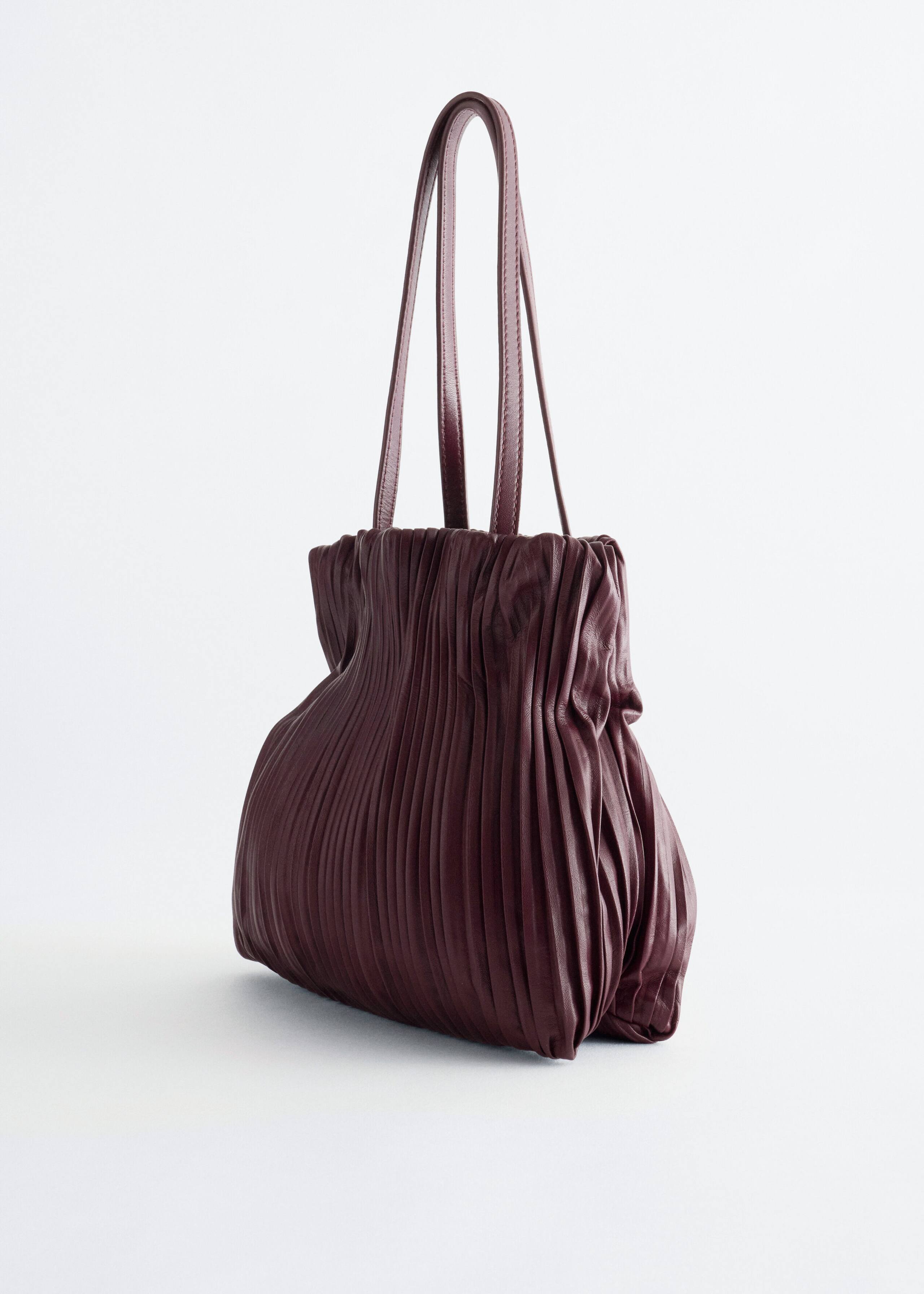 Ruched Leather Mini Bag - Dark Red - Still Life