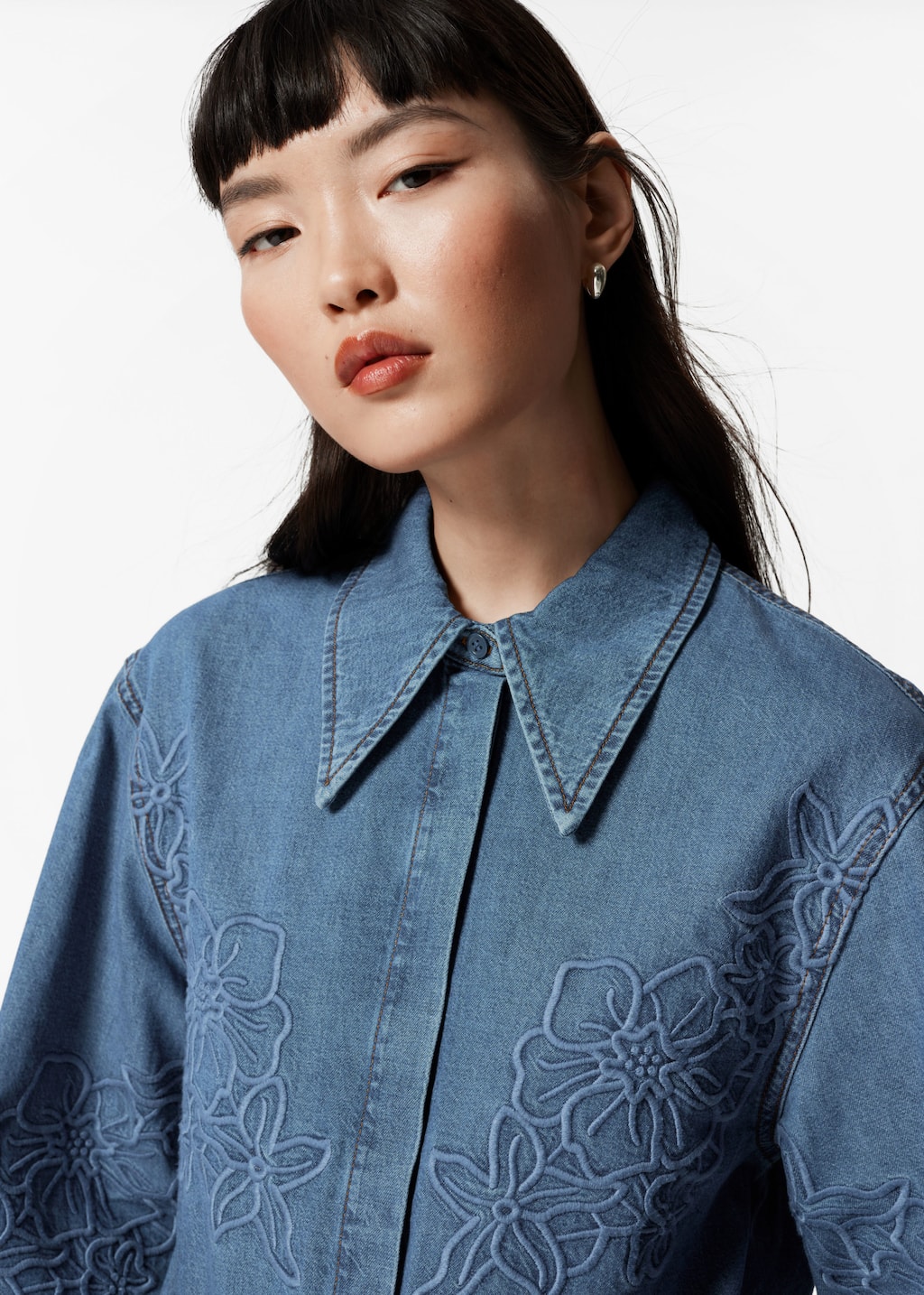 Image of Embroidered Denim Shirt