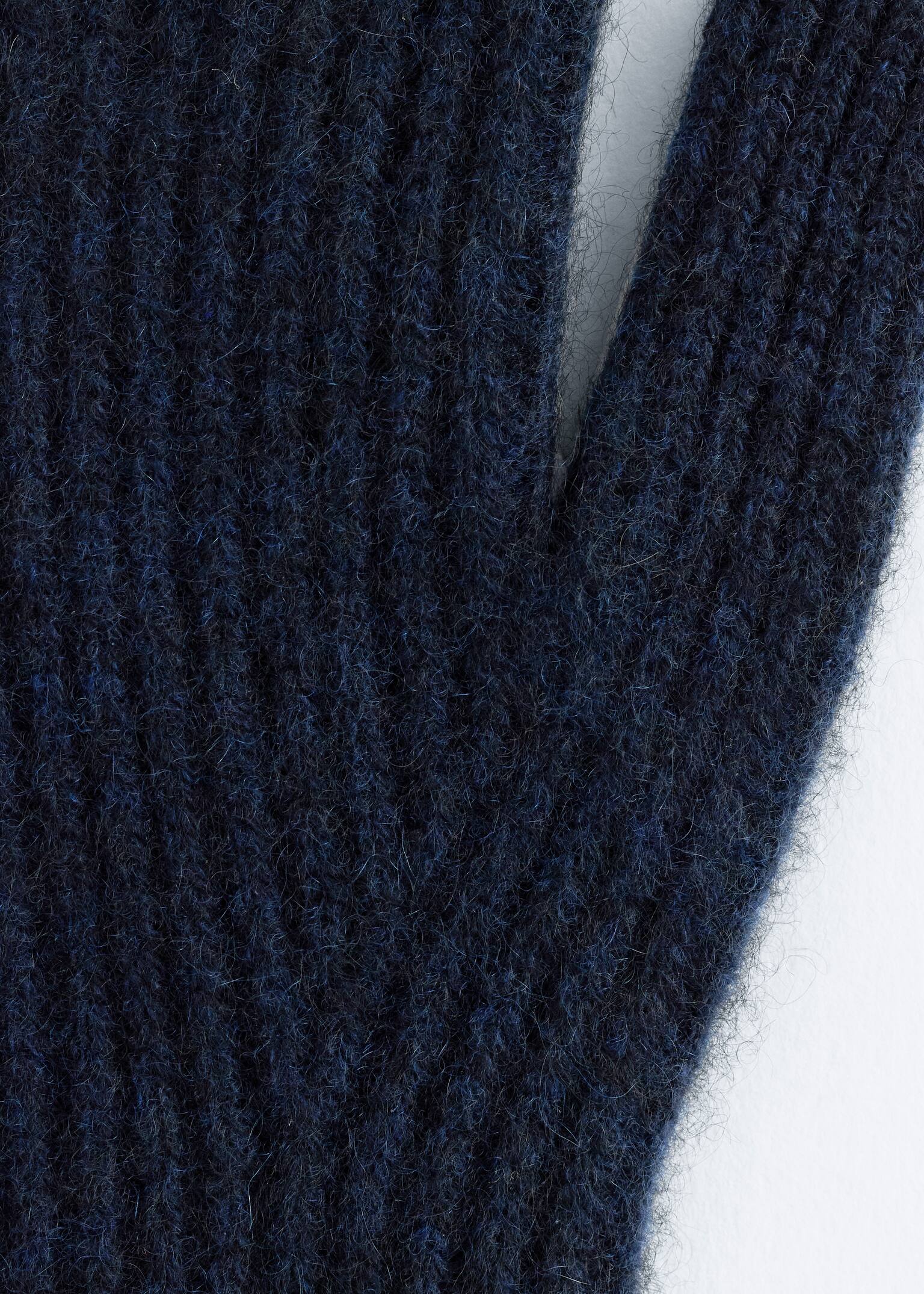 Rippstrickhandschuhe aus Kaschmir - Navyblau/Schwarz - 3