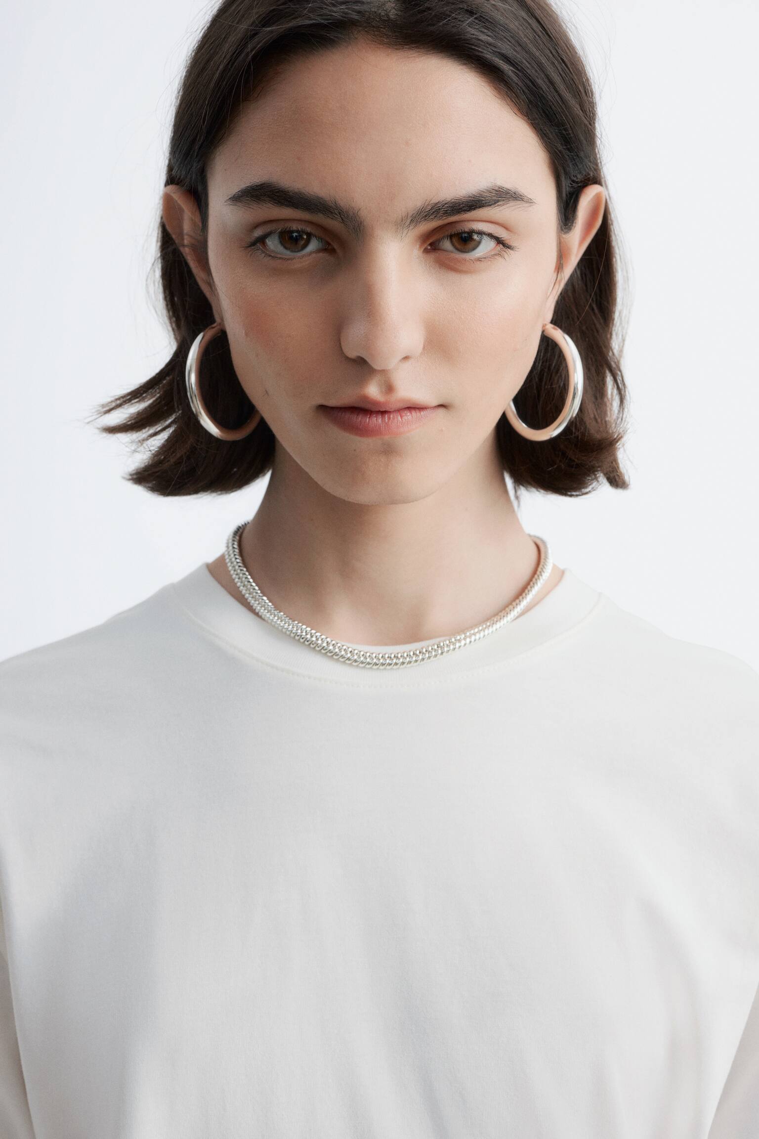 Langærmet jerseytop - Hvid/Mørkegul/Marineblå/hvide striber - 3