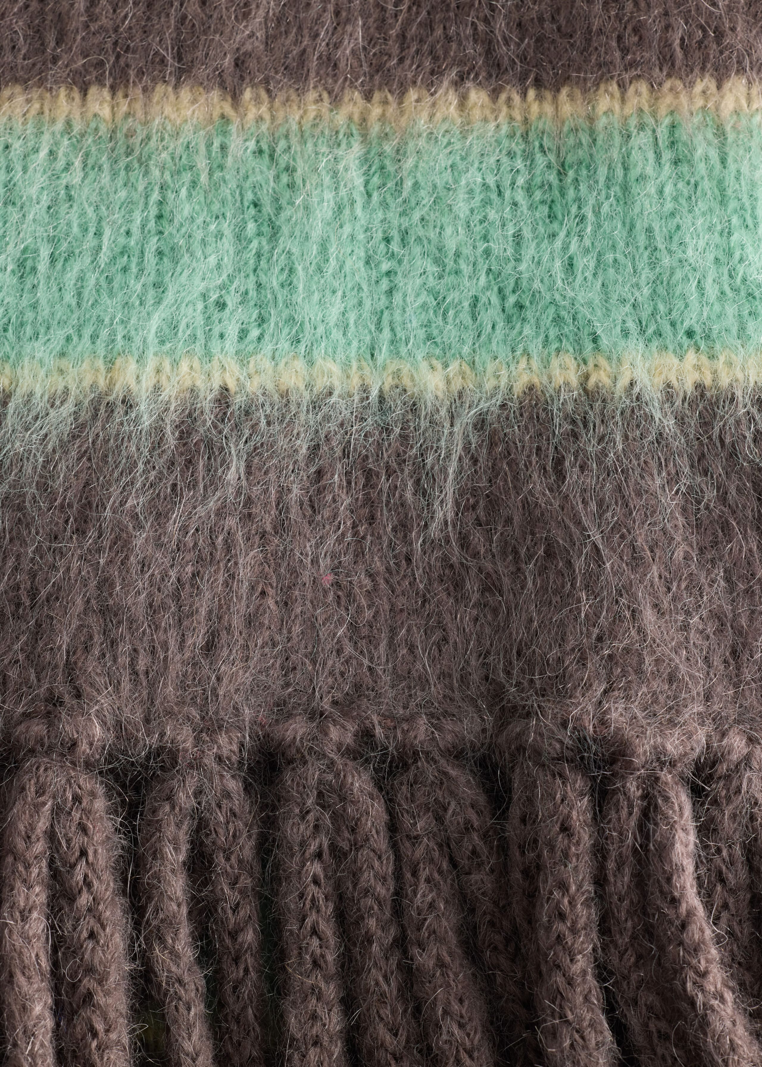 Mohair Wool Fringe Scarf - {{variantName}} - Descriptive Detail