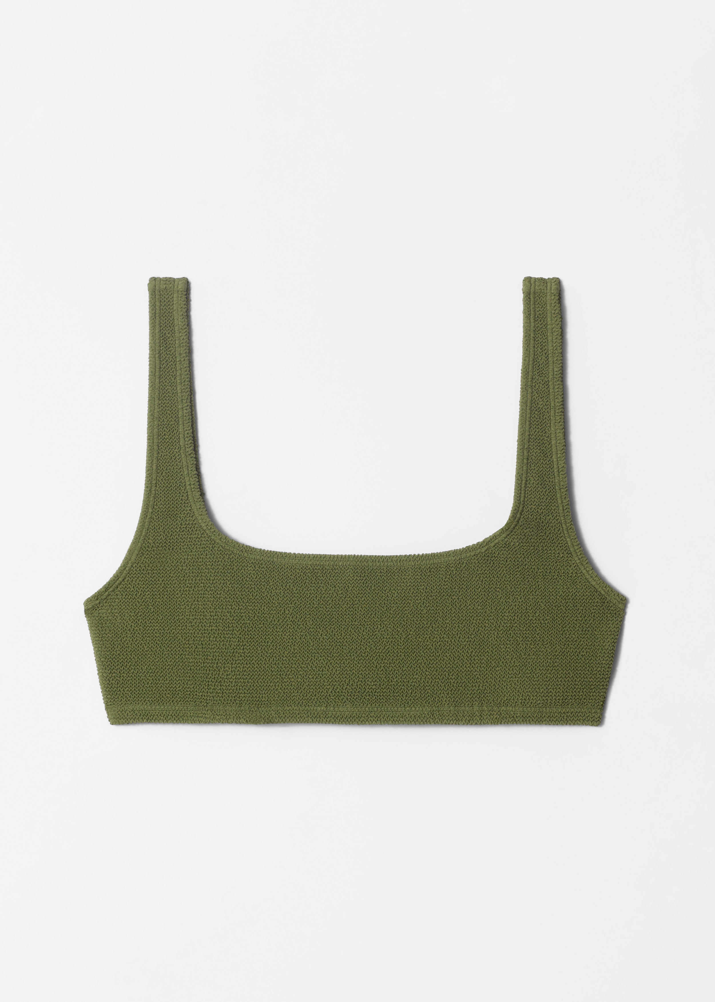 Textured Square-Neck Bikini Top