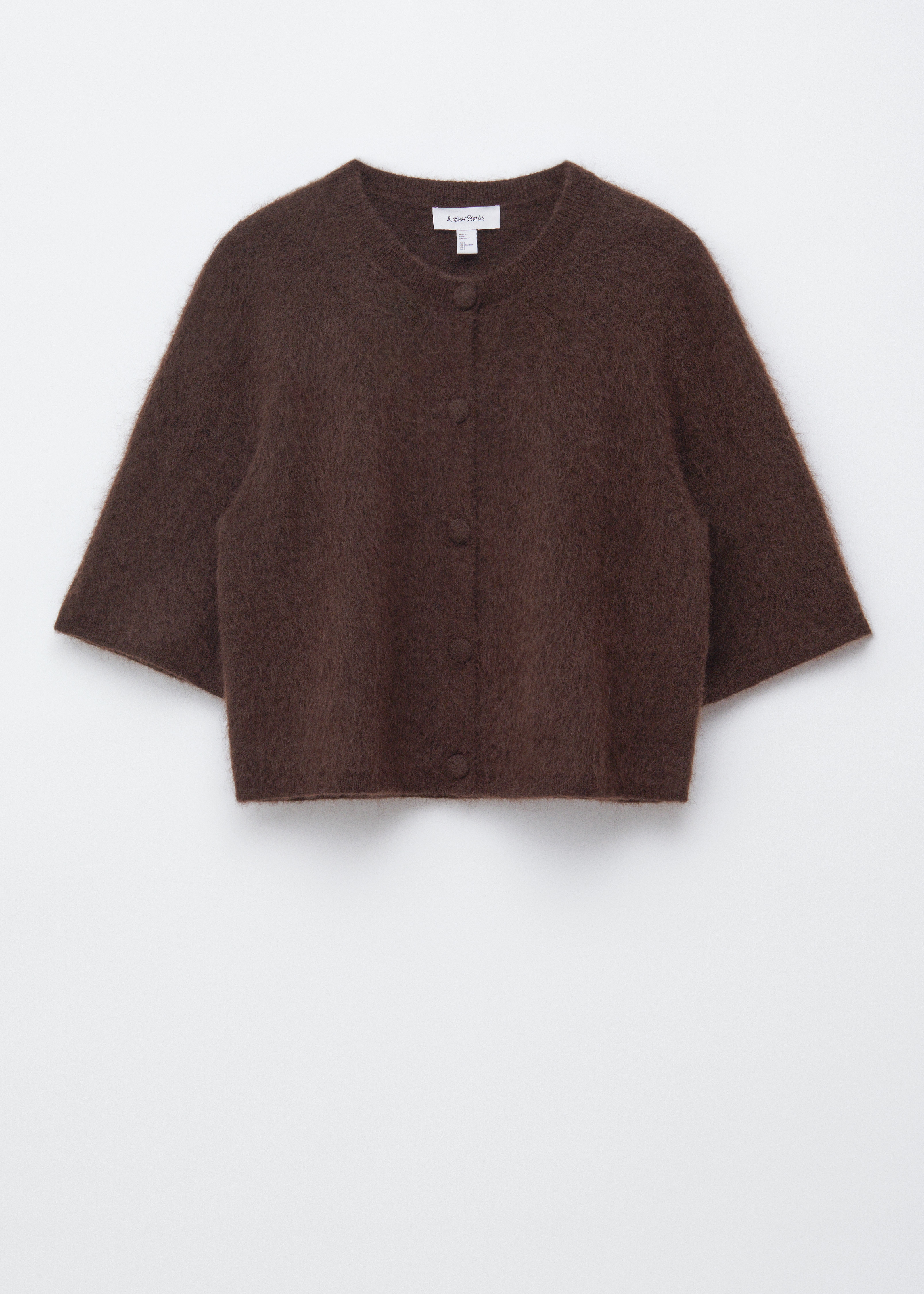 Strickjacke aus Mohair-Mix - Dunkelbraun/Dunkelblau