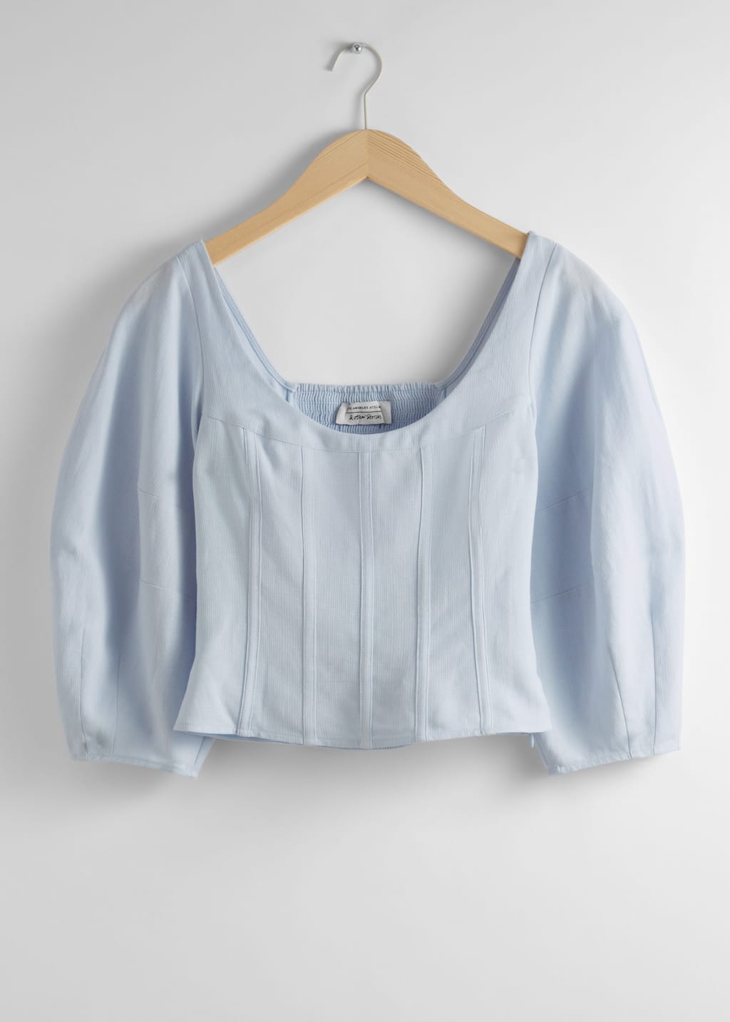 Cropped Corset Blouse - Light Blue - Still Life
