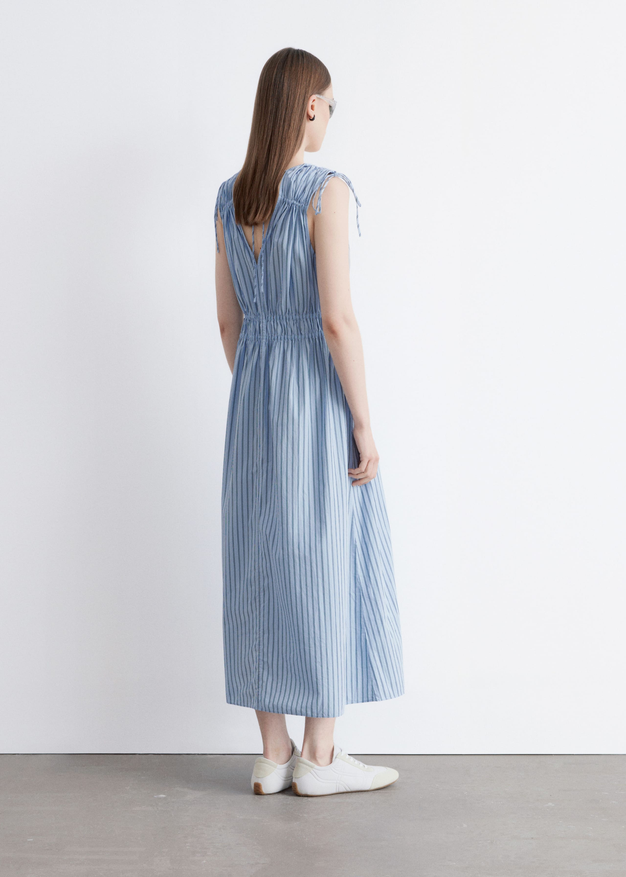 Image of Tie-Detailed Midi Dress
