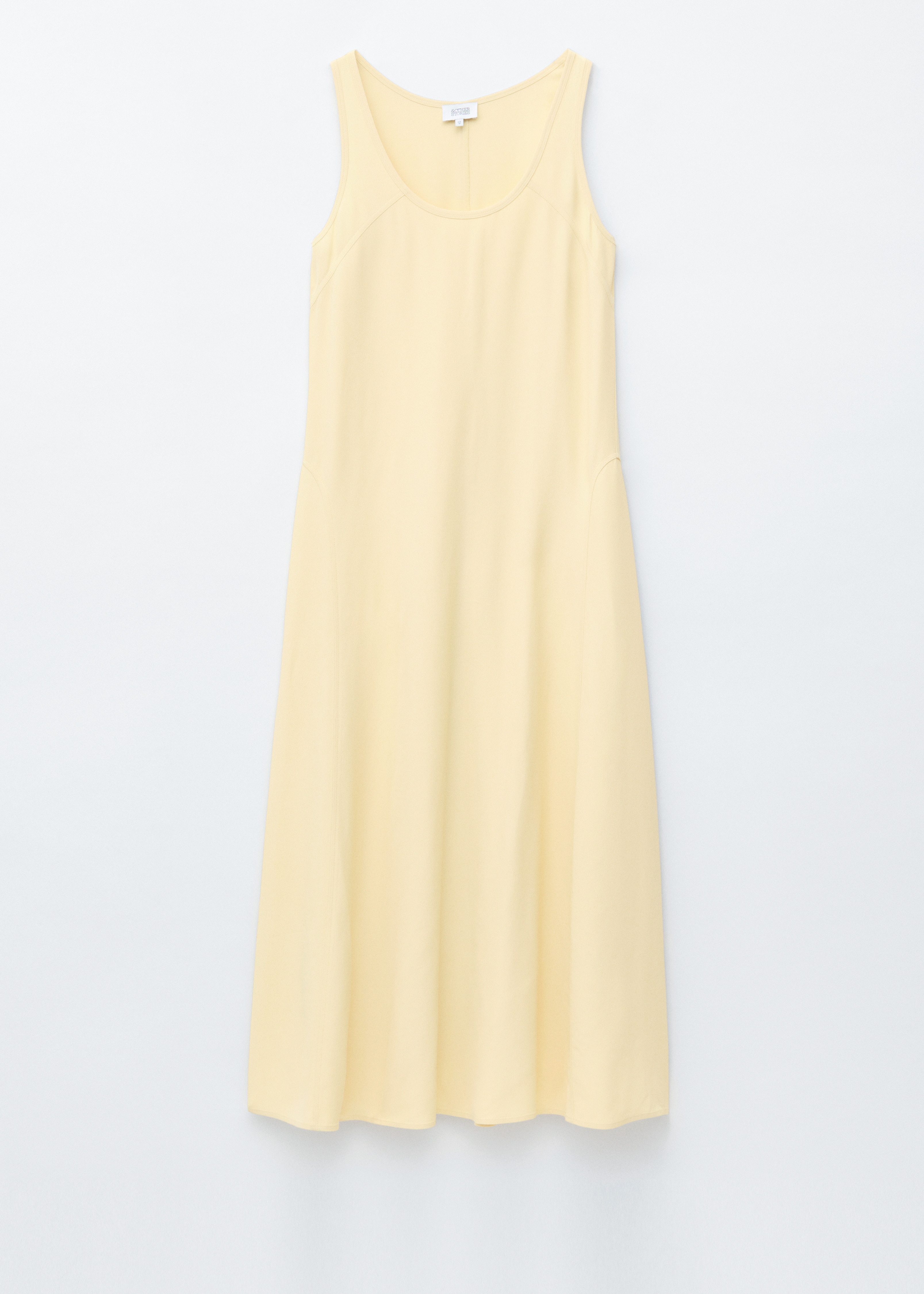 Vestido midi con escote redondo - Amarillo claro