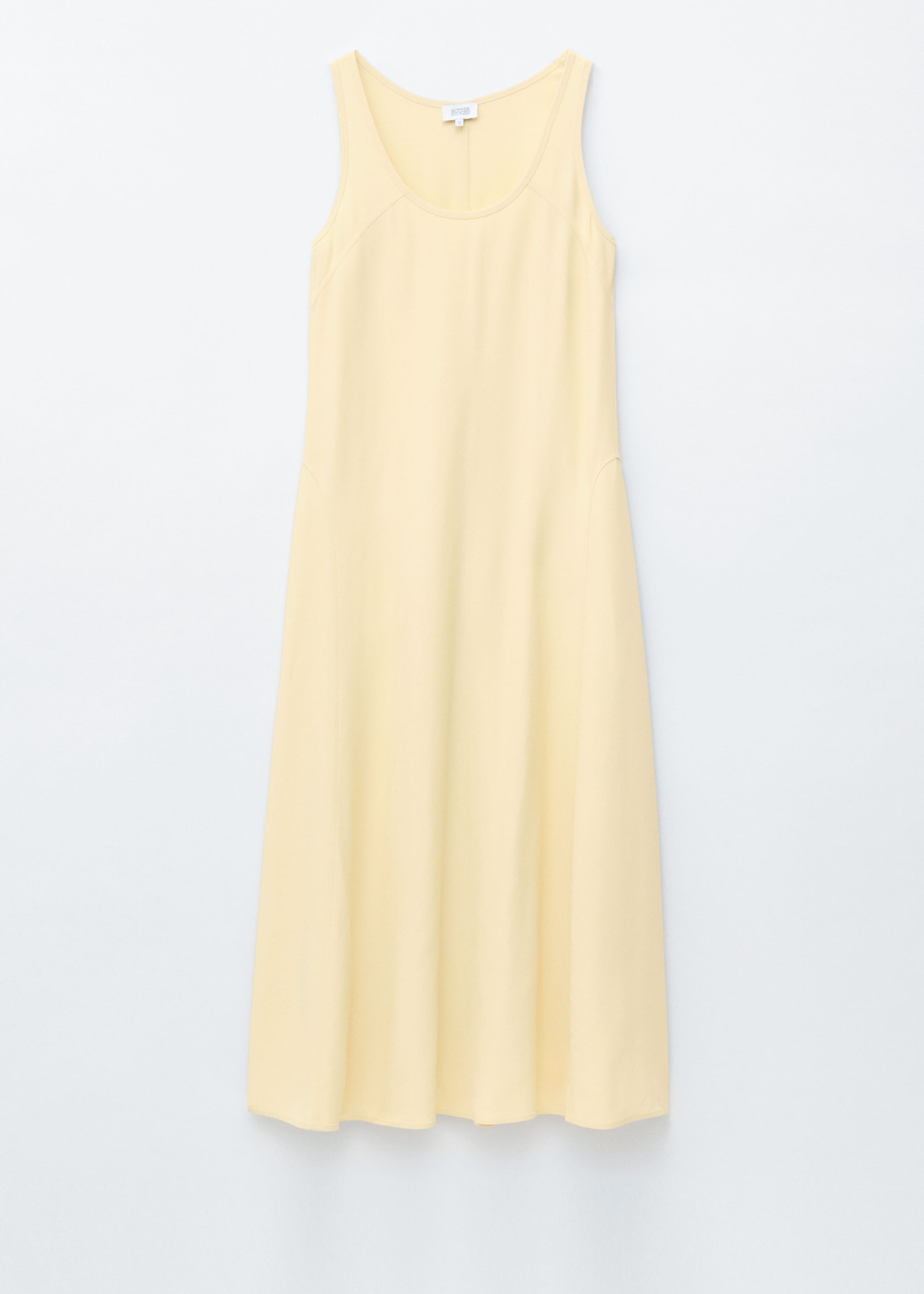 Midikleid mit tiefem Ausschnitt - Hellgelb - Stillleben