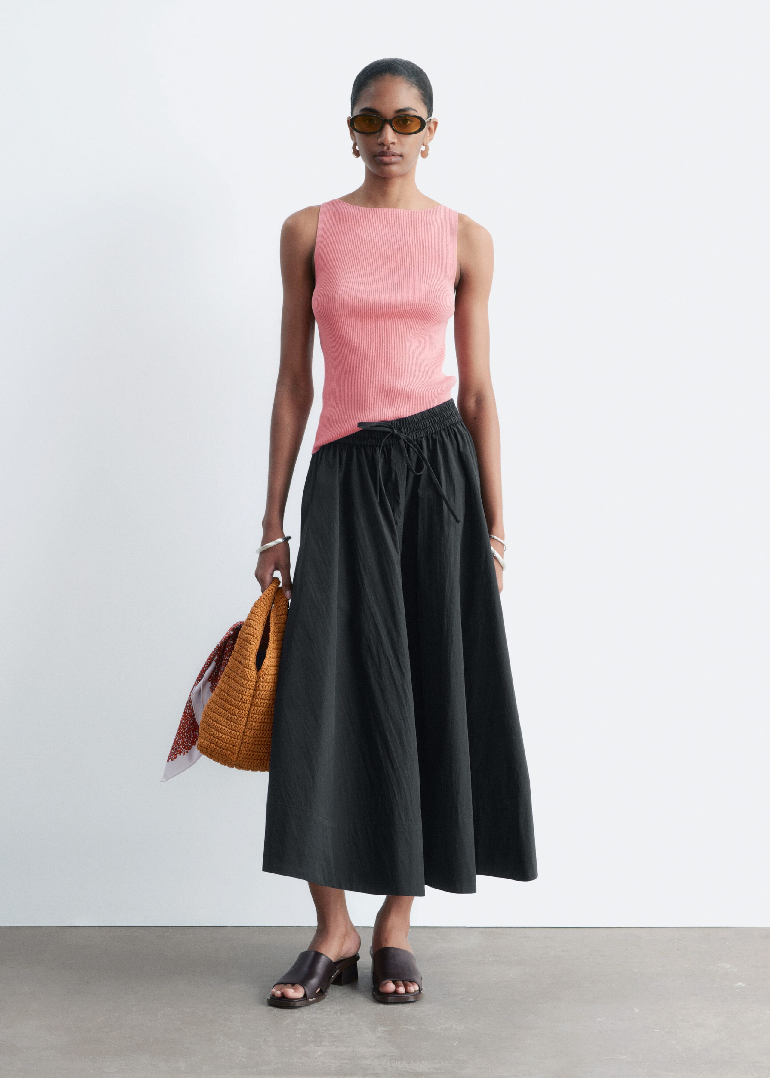 Image of Rynkad a-linjeskuren maxikjol