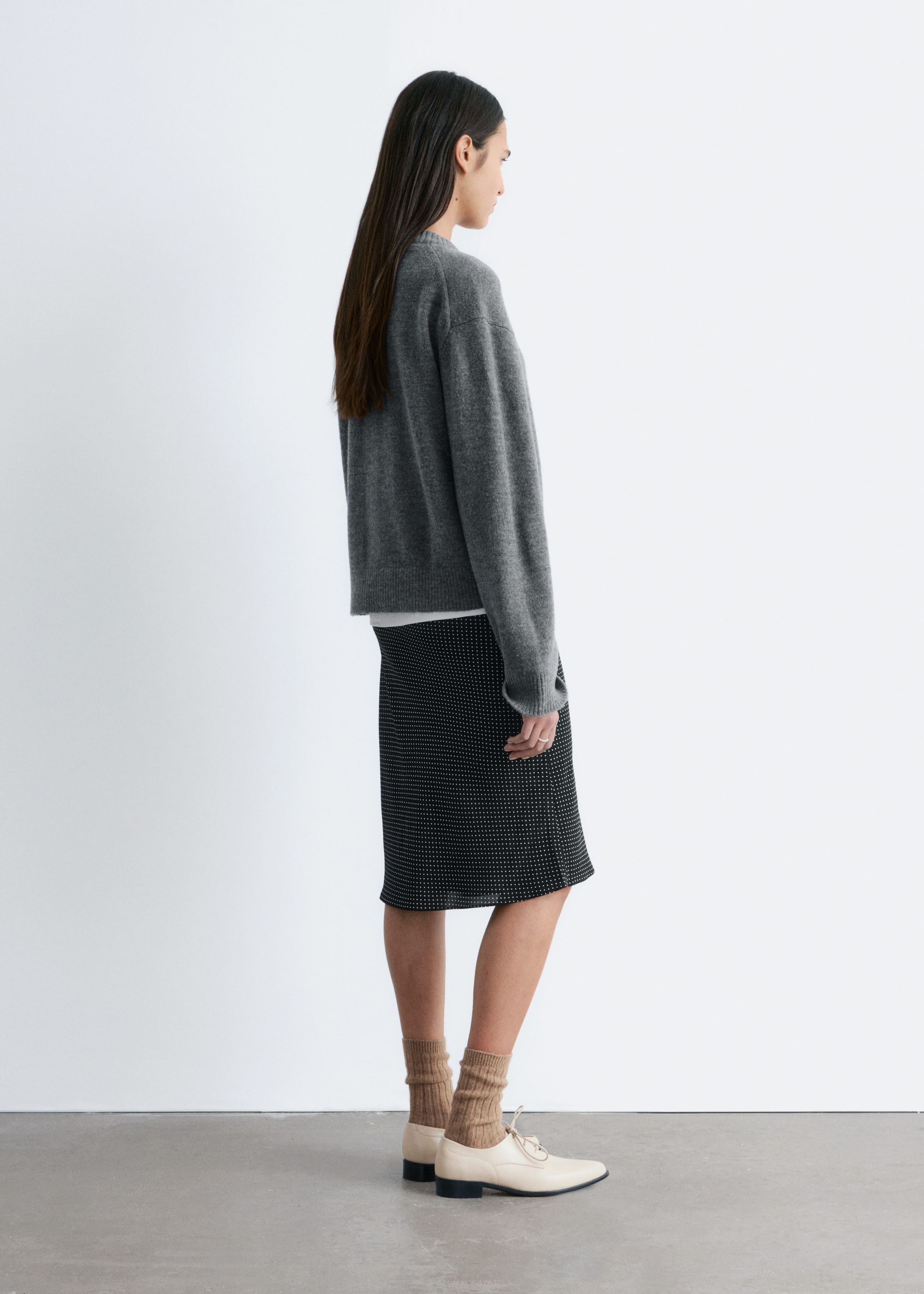 Boxy Knit Jumper - Dark Brown - Lookbook